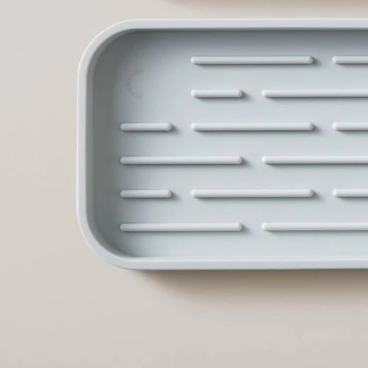 DESIGNSTUFF Sink Tray and Sponge Holder Silicone, Light Grey - Image 5