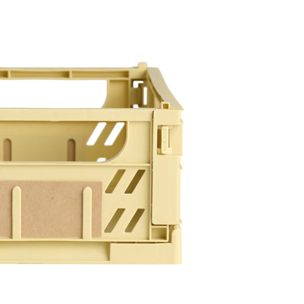 DESIGNSTUFF Slant Collapsible Crate, S, 25x16cm, Straw (Set of 2) - Image 3