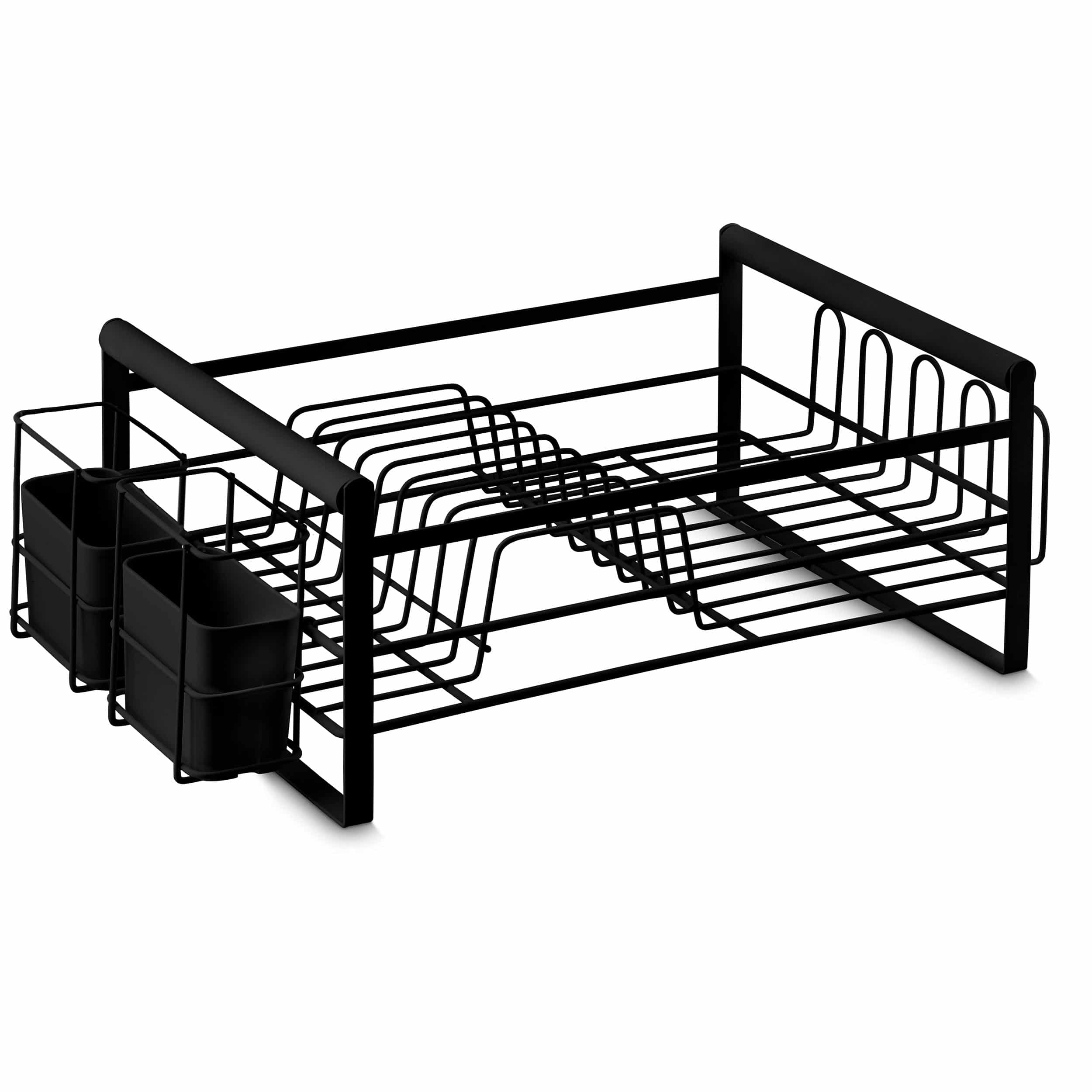 DESIGNSTUFF The Frame Dish Rack with Removable Utensil Holders, Black - Image 3