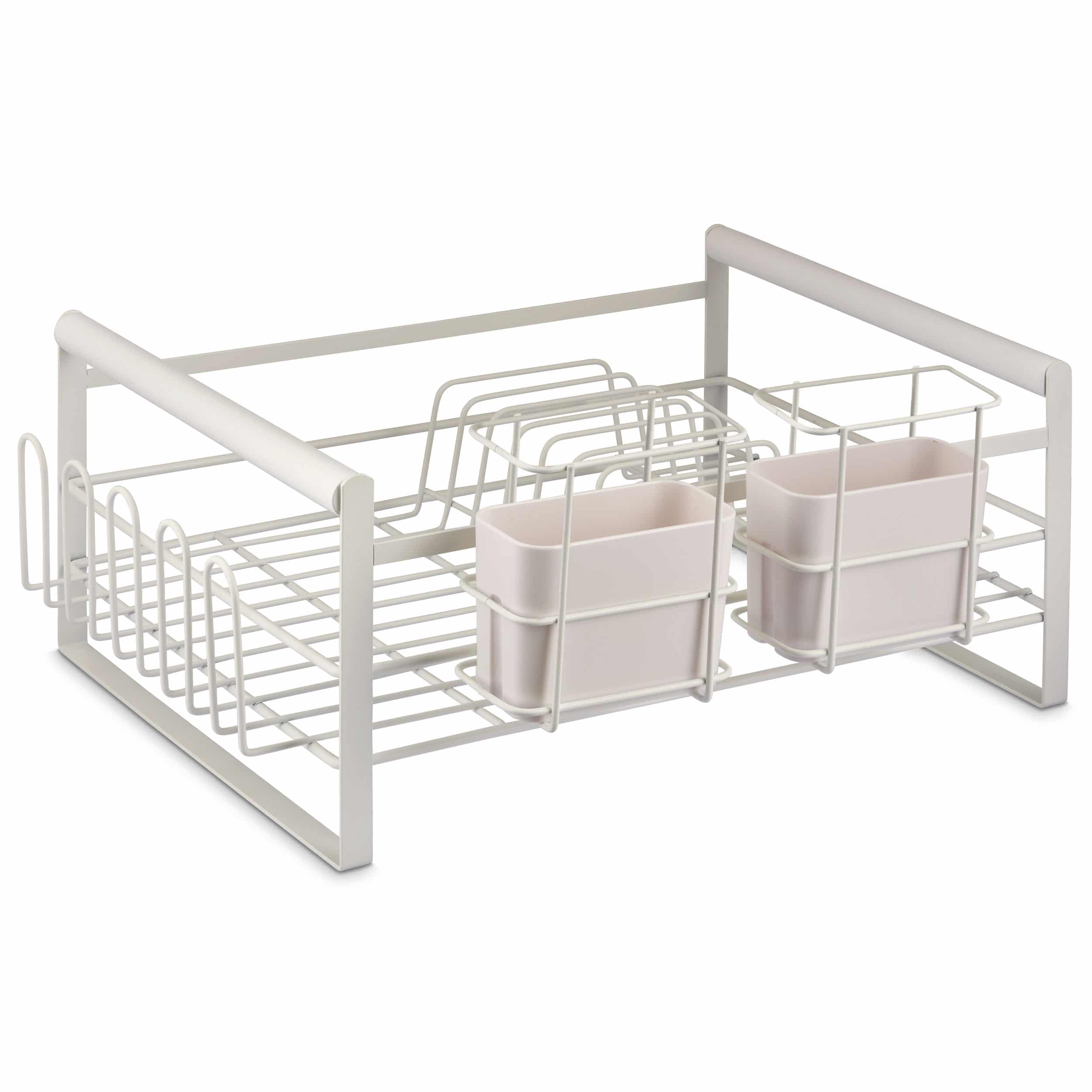 DESIGNSTUFF The Frame Dish Rack with Removable Utensil Holders, White - Image 8
