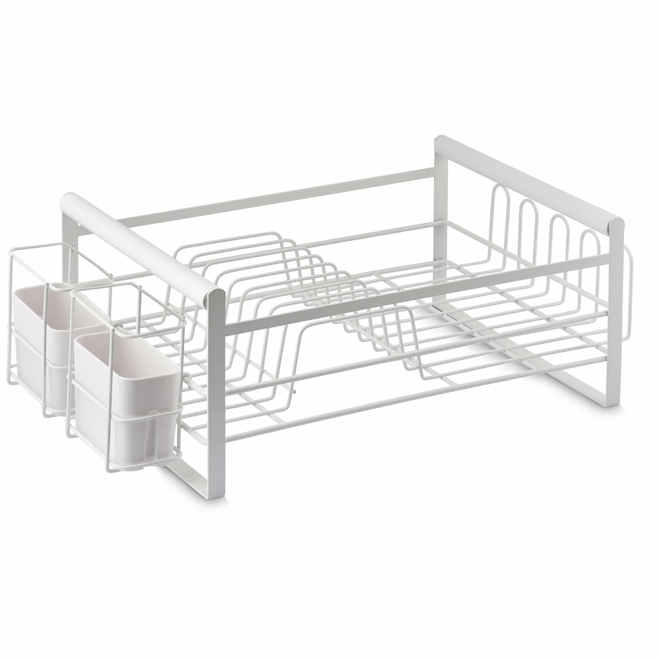 DESIGNSTUFF The Frame Dish Rack with Removable Utensil Holders, White - Image 9