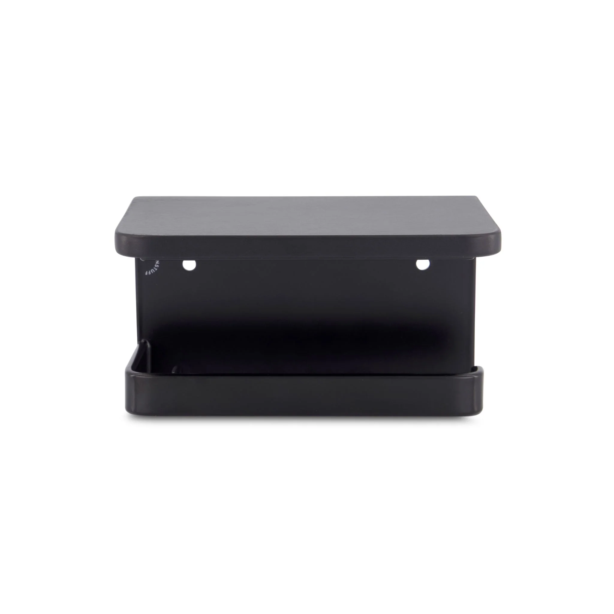 DESIGNSTUFF Toilet Roll Holder w/ Shelf Single, Black - Image 7