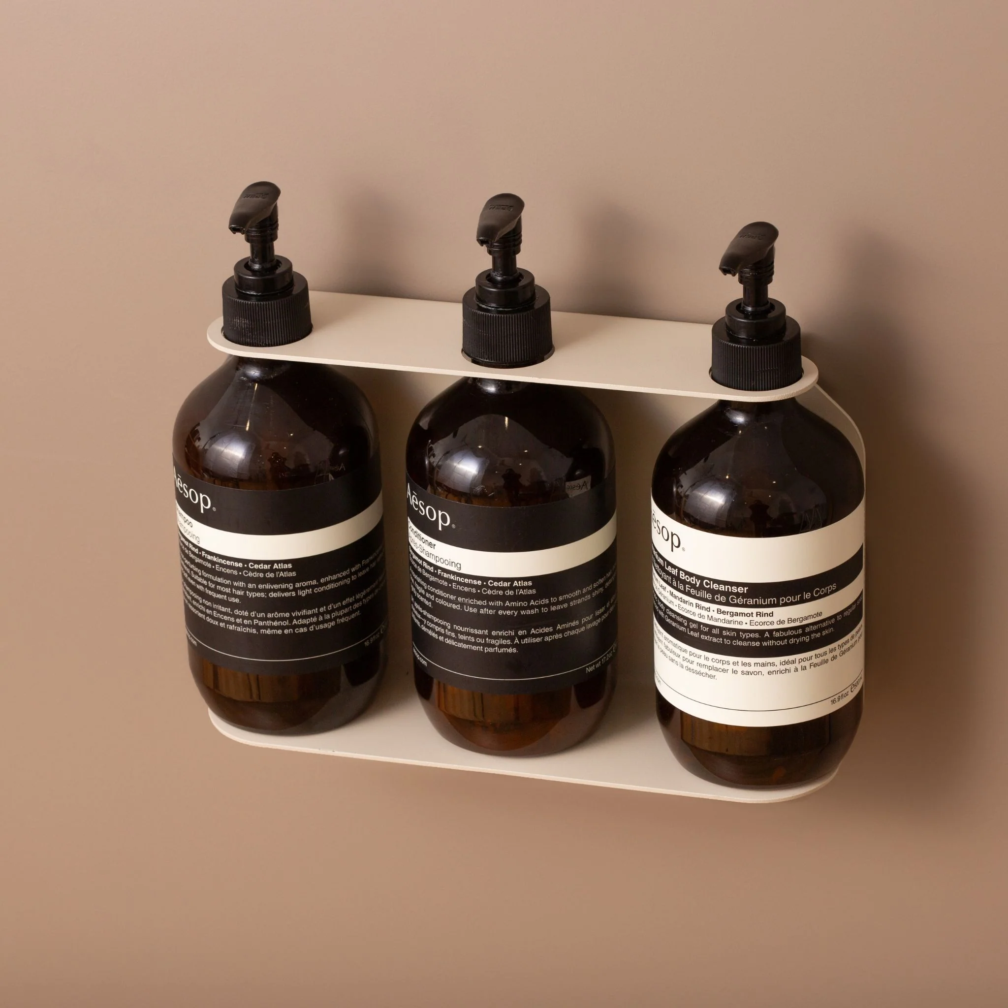 DESIGNSTUFF Triple Soap Dispenser Holder, Sand - Image 2