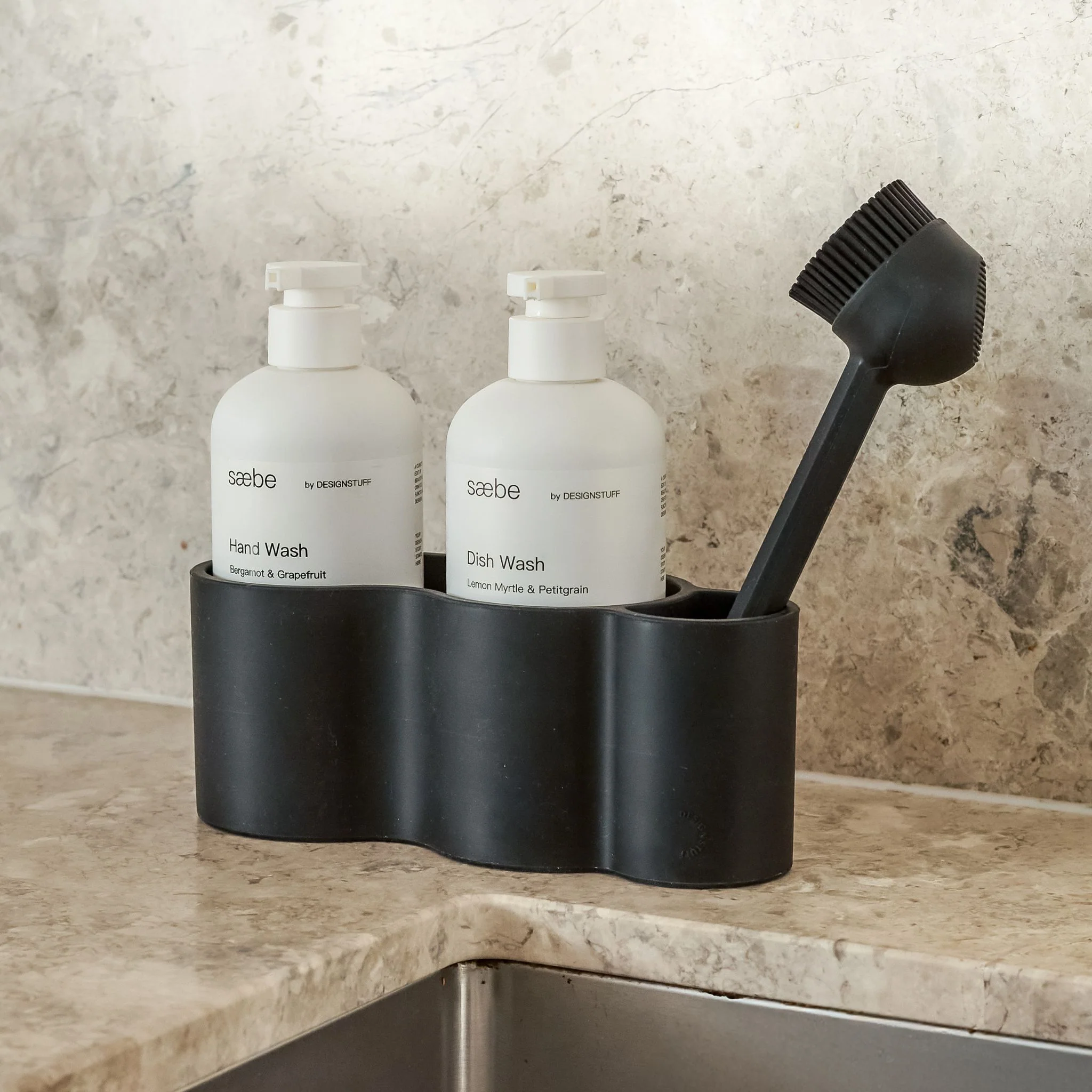 DESIGNSTUFF VANA Dish Brush, Silicone, Black - Image 3