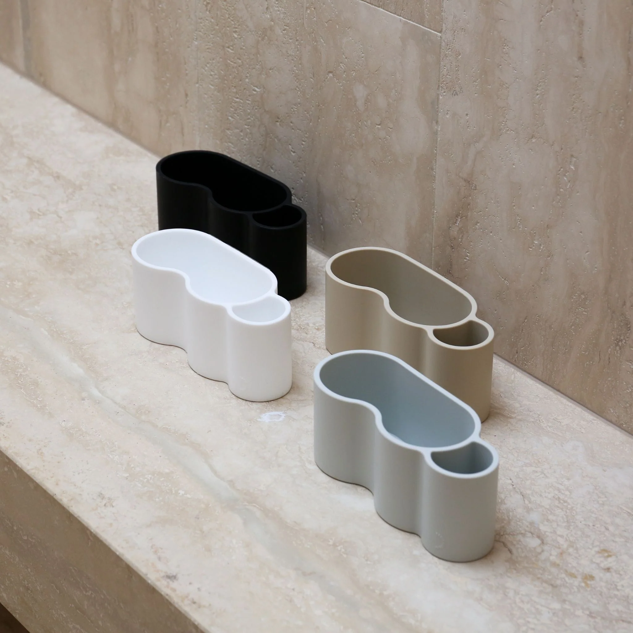 DESIGNSTUFF VANA Sink Caddy, Silicone, White - Image 3