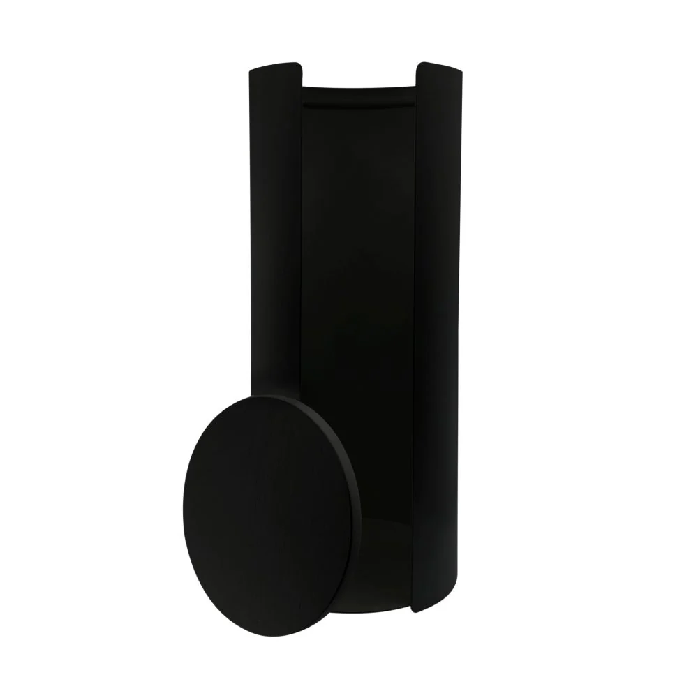 DESIGNSTUFF Wall Mounted Toilet Roll Storage Holder, Black - Image 4