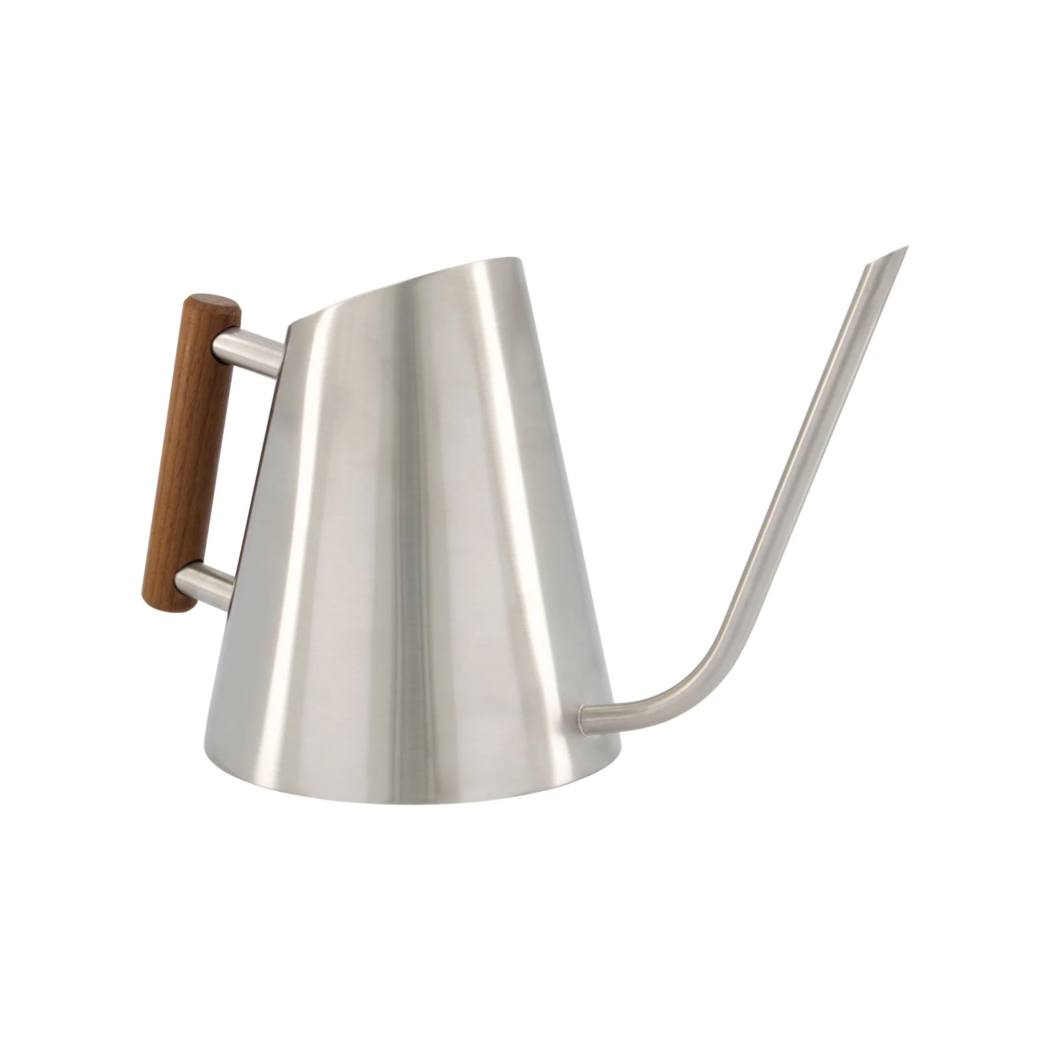 DESIGNSTUFF VIAH Watering Can 1.3L, Stainless Steel/Stained Wood Handle - Image 2