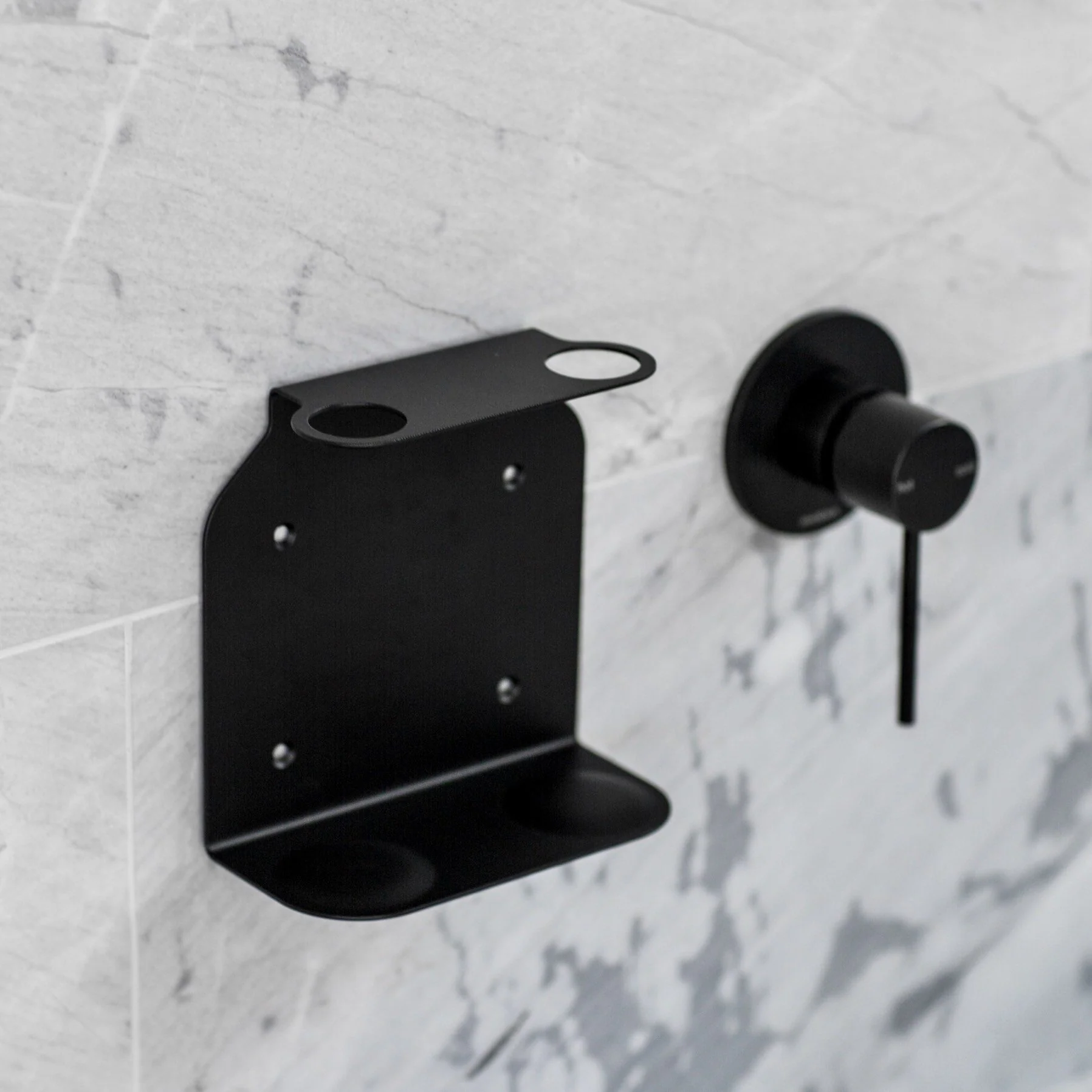 DESIGNSTUFF Dual Soap Dispenser Holder, Black - Image 5