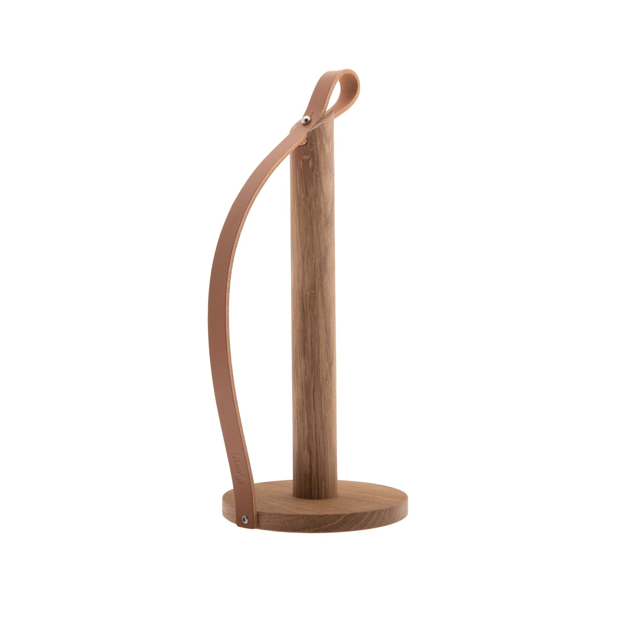 EKTA LIVING Hands On Paper Towel Holder, Oiled Oak/Leather - Image 3