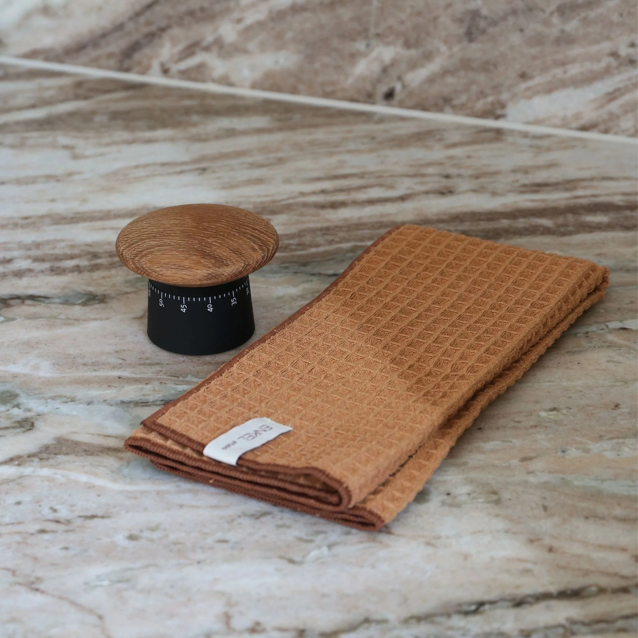 ENKEL STUDIO Dry Tea Towels, Waffle Microfibre, Sand/Caramel (Set of 2) - Image 8