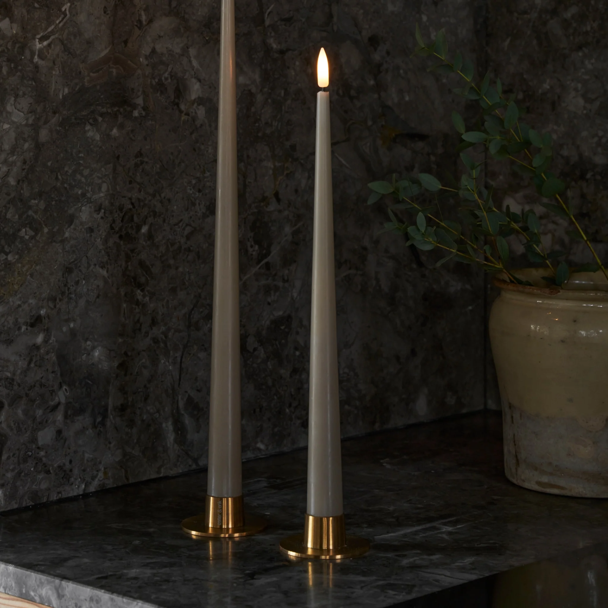 ESTER & ERIK Candle Holder, Matt Gold (Set of 2) - Image 4