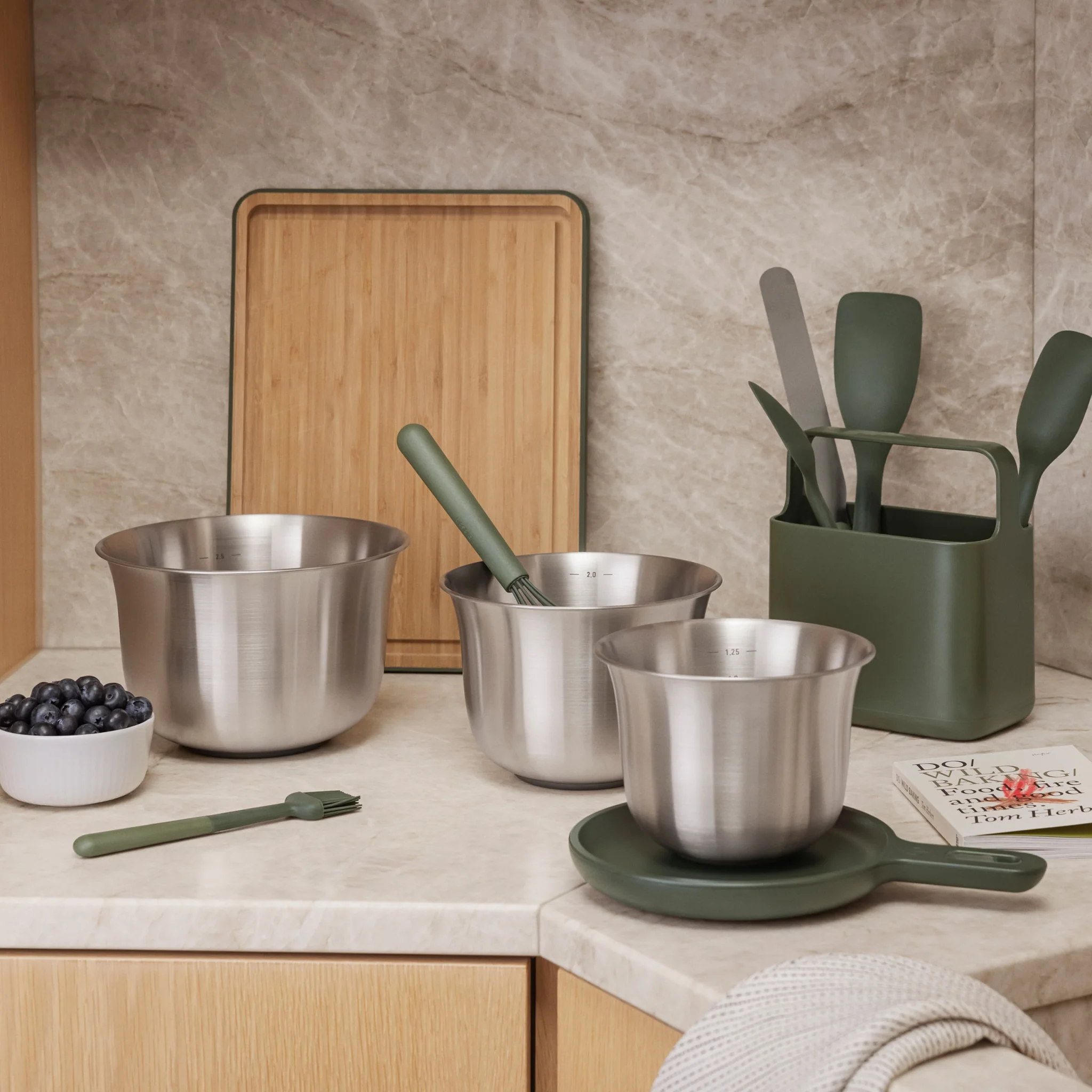 EVA SOLO Green Tools Mixing Bowls, Stainless Steel (Set of 3) - Image 2