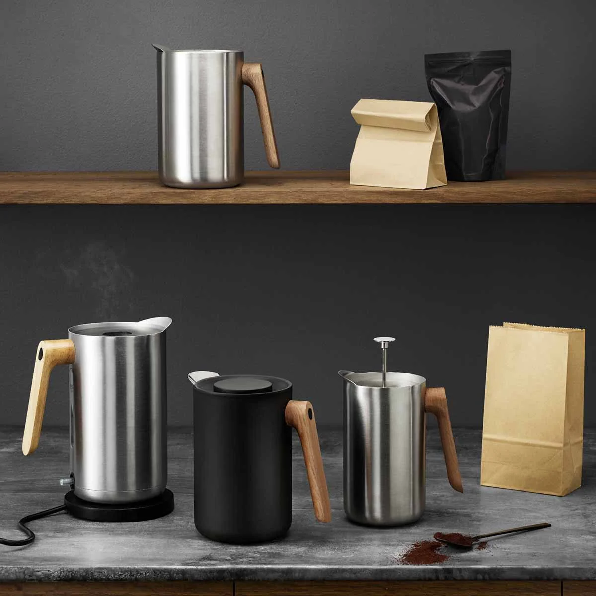 EVA SOLO Nordic Kitchen Thermo Cafetiere Vacuum Coffee Plunger, Steel - Image 4