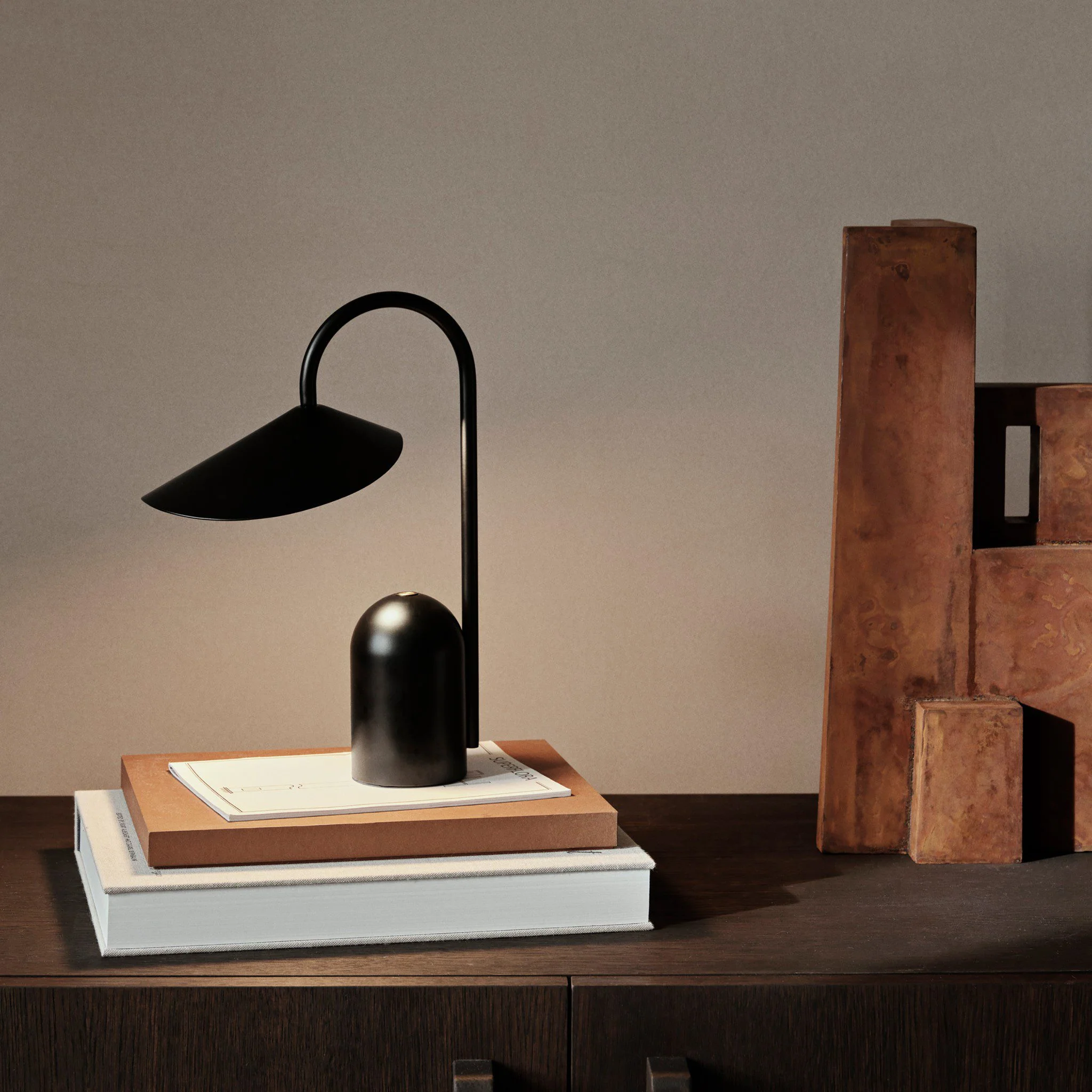 FERM LIVING Arum Portable Lamp, Black - Image 3