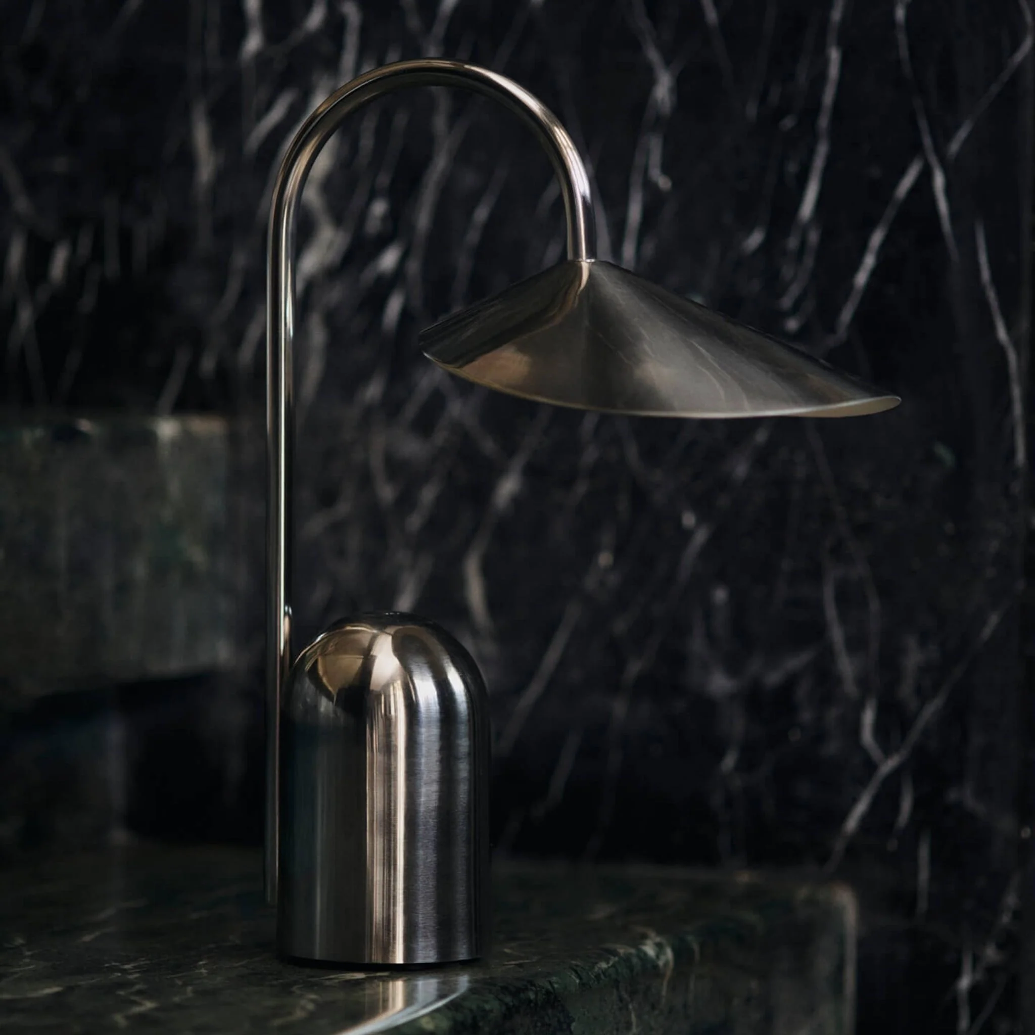 FERM LIVING Arum Portable Lamp, Stainless Steel - Image 3