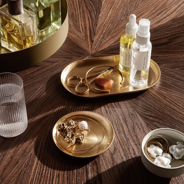 FERM LIVING Basho Tray Round, Brass - Image 4