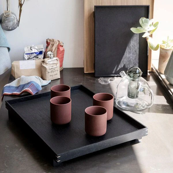 FERM LIVING Bon Wooden Tray, Large, L47cm, Black Stained Oak - Image 8