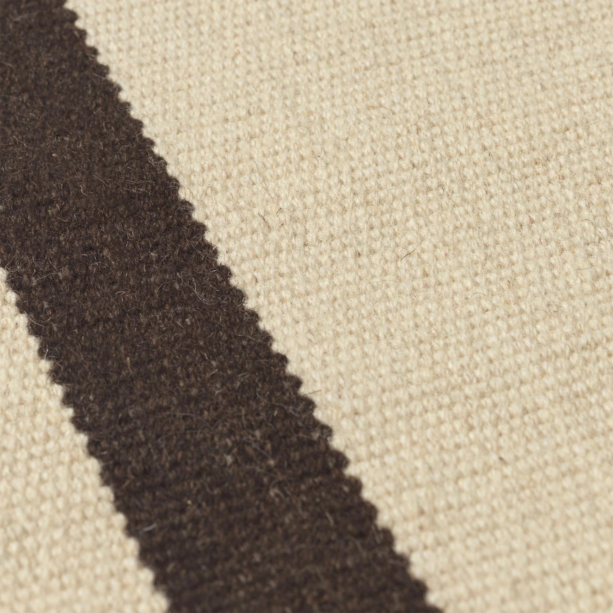 FERM LIVING Calm Kelim Mat, Off-White/Coffee, 50x70cm - Image 3