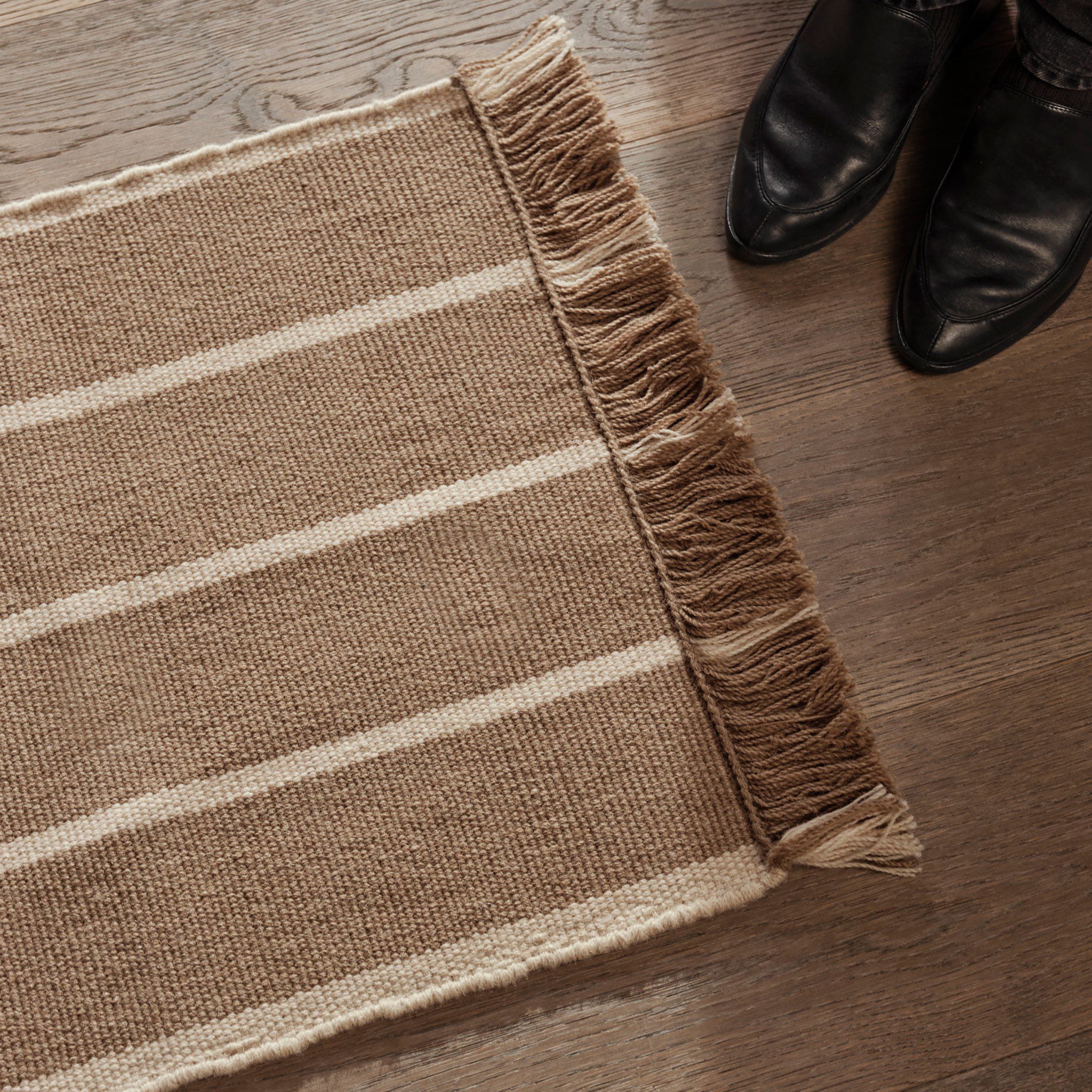 FERM LIVING Calm Kelim Runner, Dark Sand/Off-White, 80x200cm - Image 2