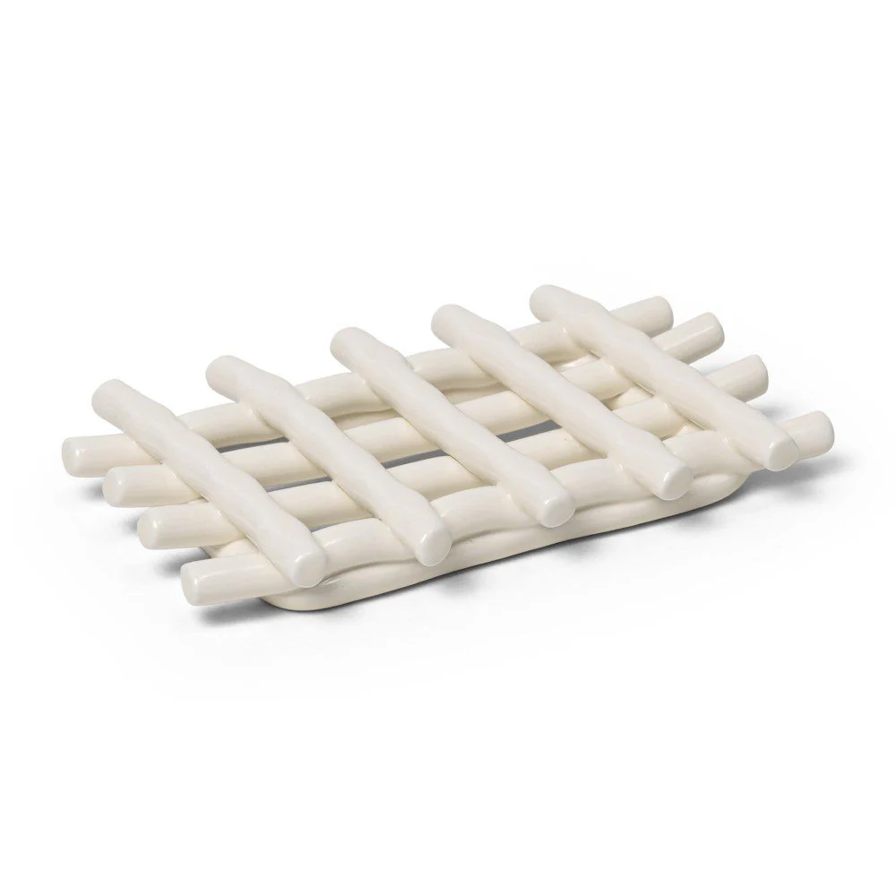 FERM LIVING Ceramic Soap Tray, Off-White - Image 2