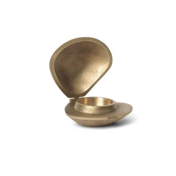 FERM LIVING Clam Tealight Candle Holder, Brass - Image 2