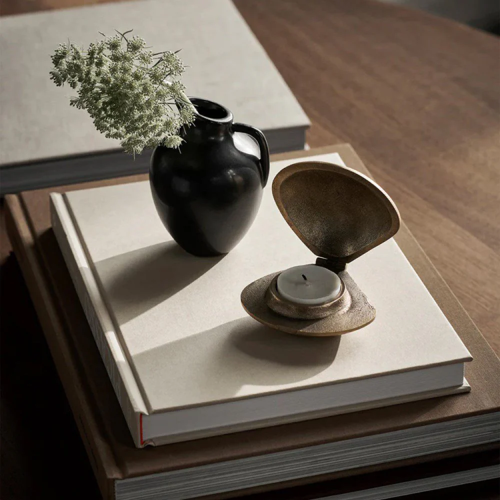 FERM LIVING Clam Tealight Candle Holder, Brass - Image 4