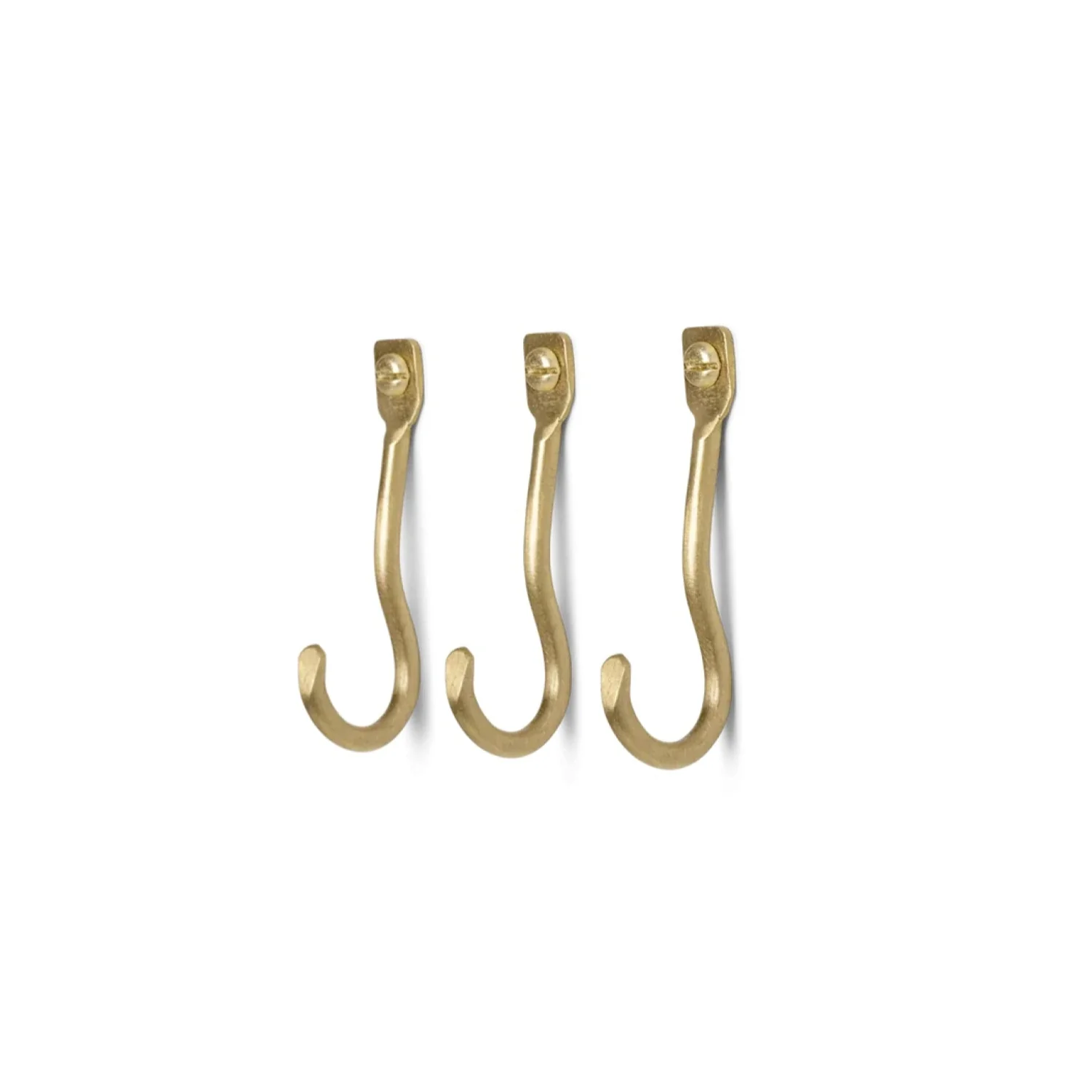 FERM LIVING Curvature Hooks, Brass (Set of 3) - Image 2