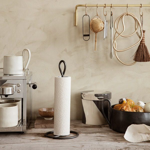FERM LIVING Curvature Paper Towel Holder, Black Brass - Image 3