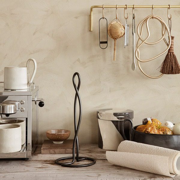 FERM LIVING Curvature Paper Towel Holder, Black Brass - Image 4