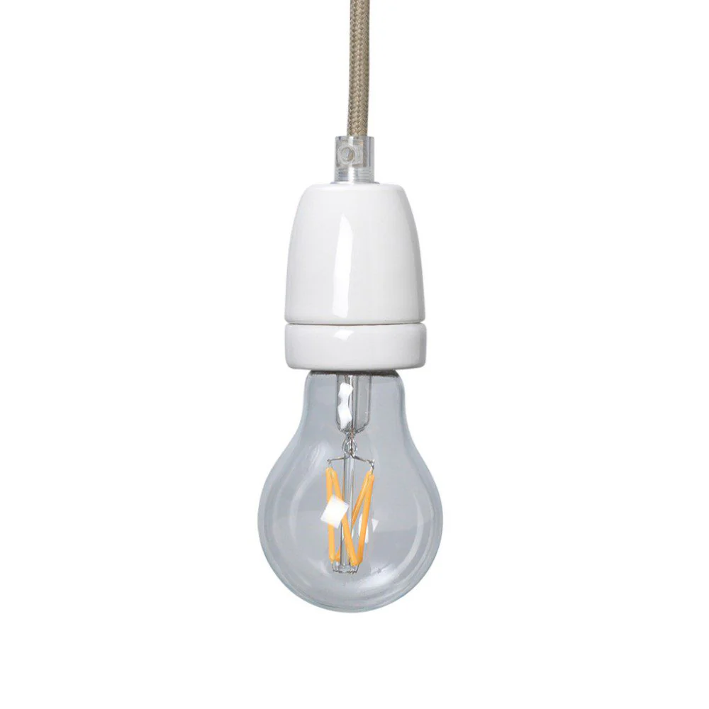 FERM LIVING Fabric Cord Set Ceramic Socket Pendant, Dark Cashmere, 4m - Image 2