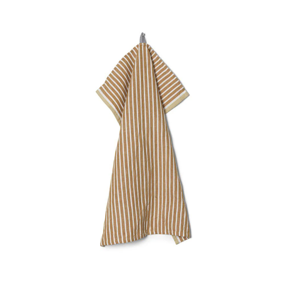 FERM LIVING Hale Kitchen Tea Towel, Golden Brown/Silver Fern - Image 3