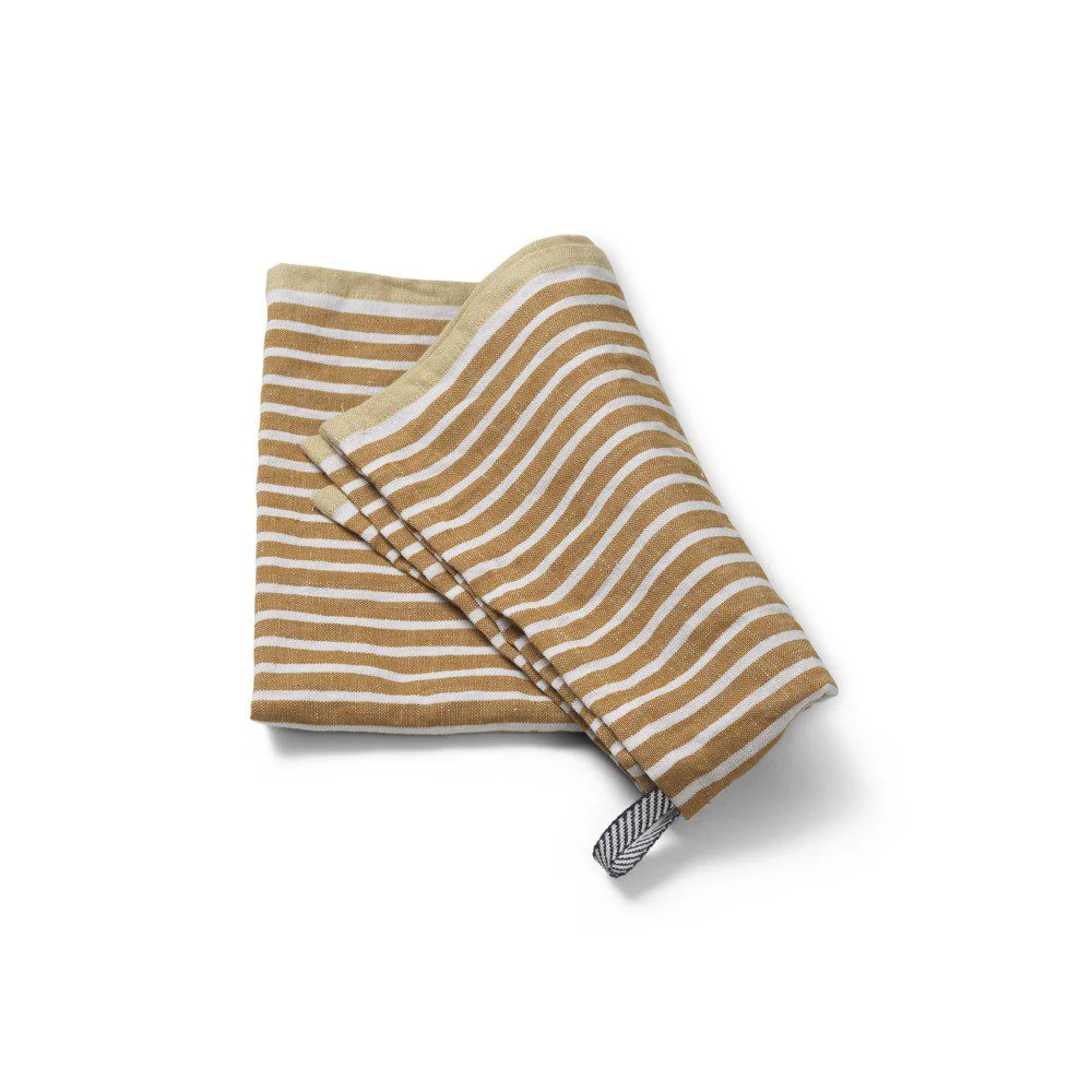 FERM LIVING Hale Kitchen Tea Towel, Golden Brown/Silver Fern - Image 4