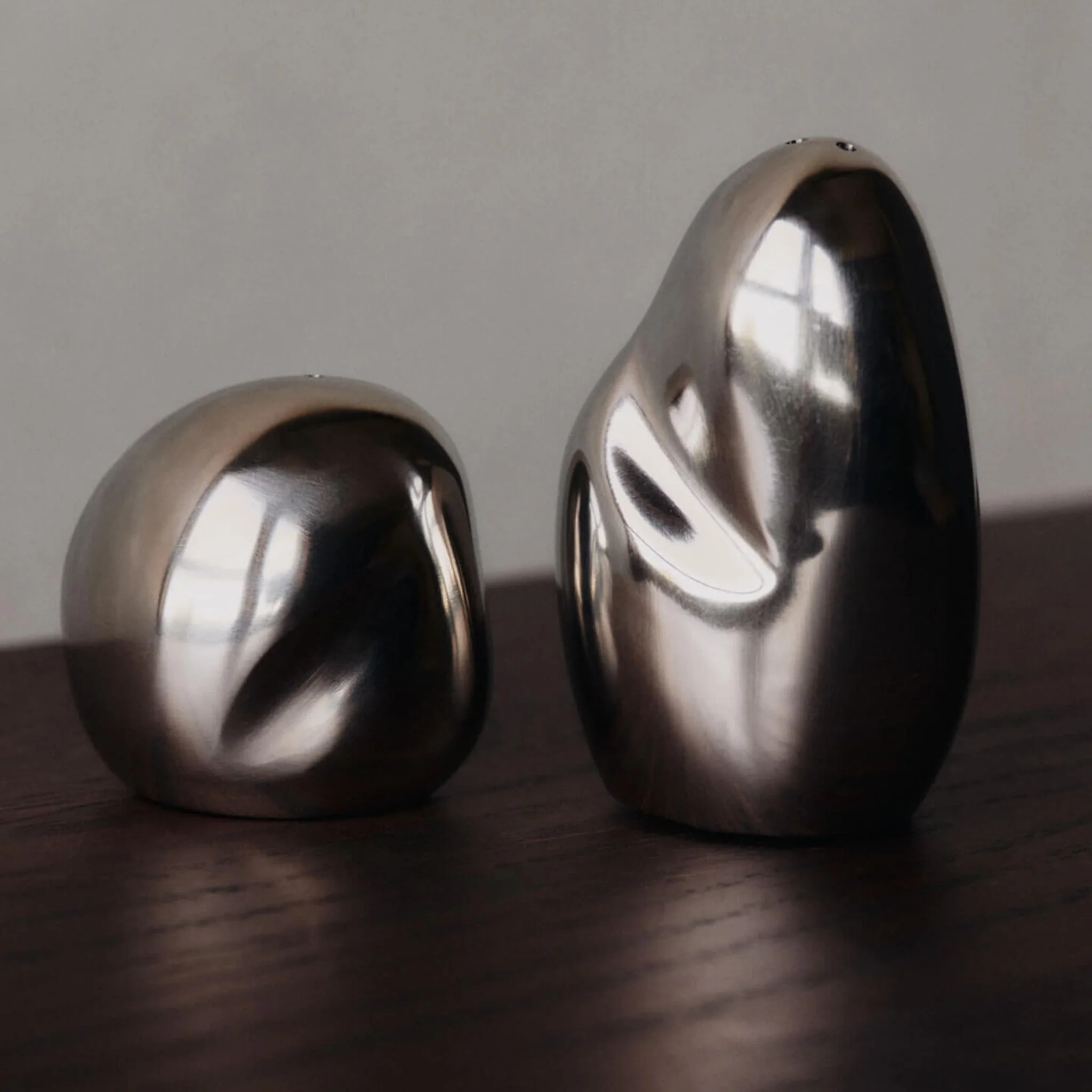 FERM LIVING Orevo Salt & Pepper Shakers, Steel (Set of 2) - Image 3