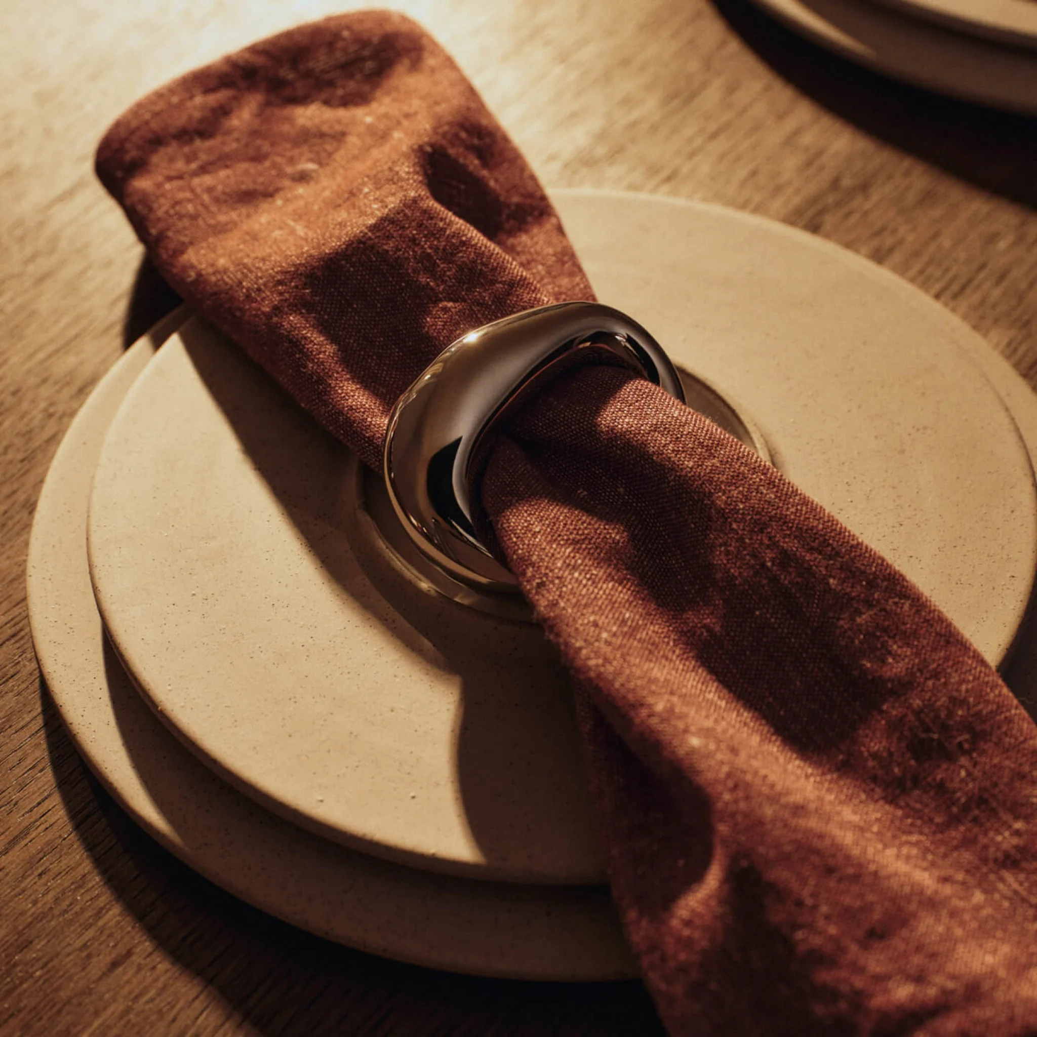FERM LIVING Orrith Napkin Rings, Silver (Set of 4) - Image 2