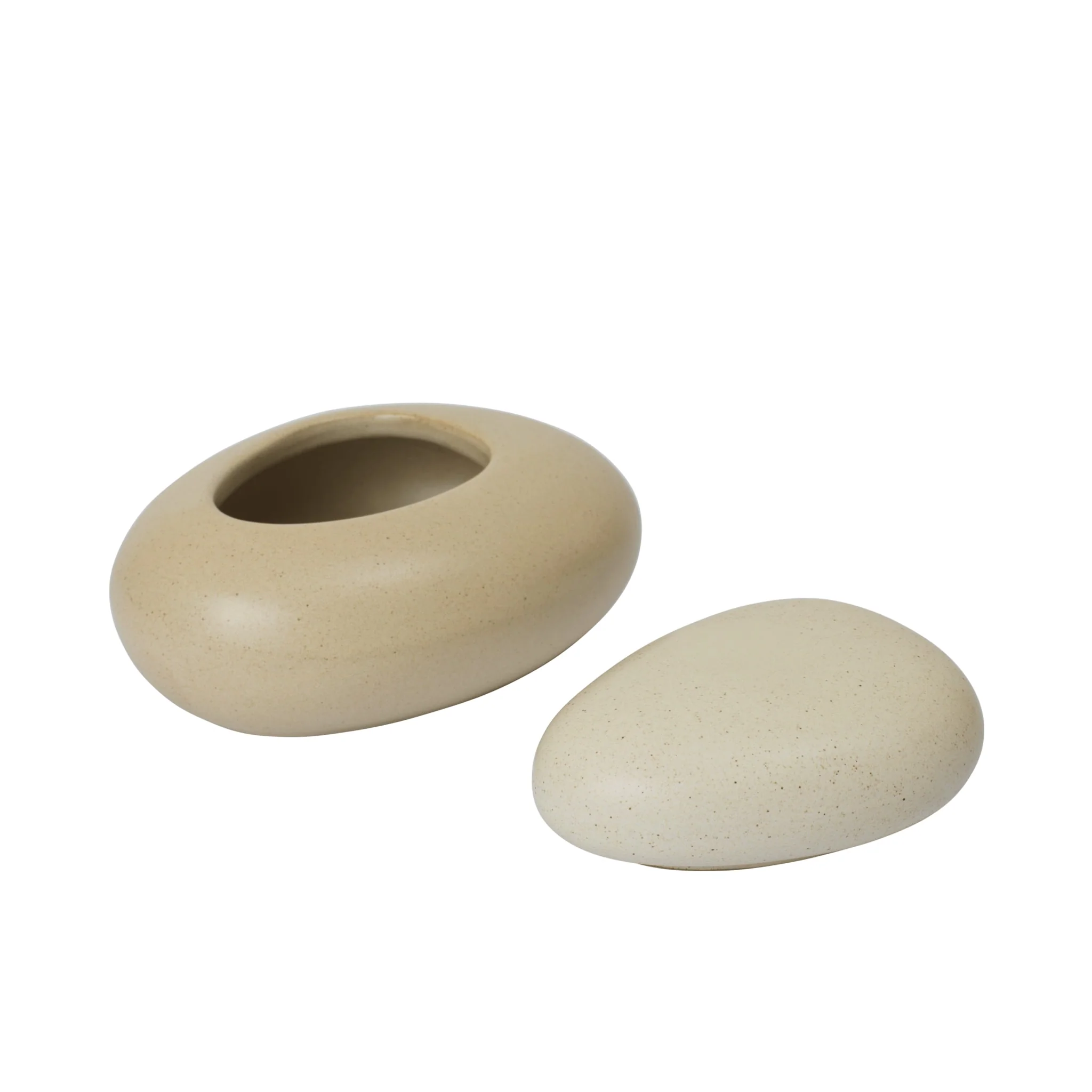 FERM LIVING Pebble Box, Medium, H9.5cm, Sand/Cream - Image 3