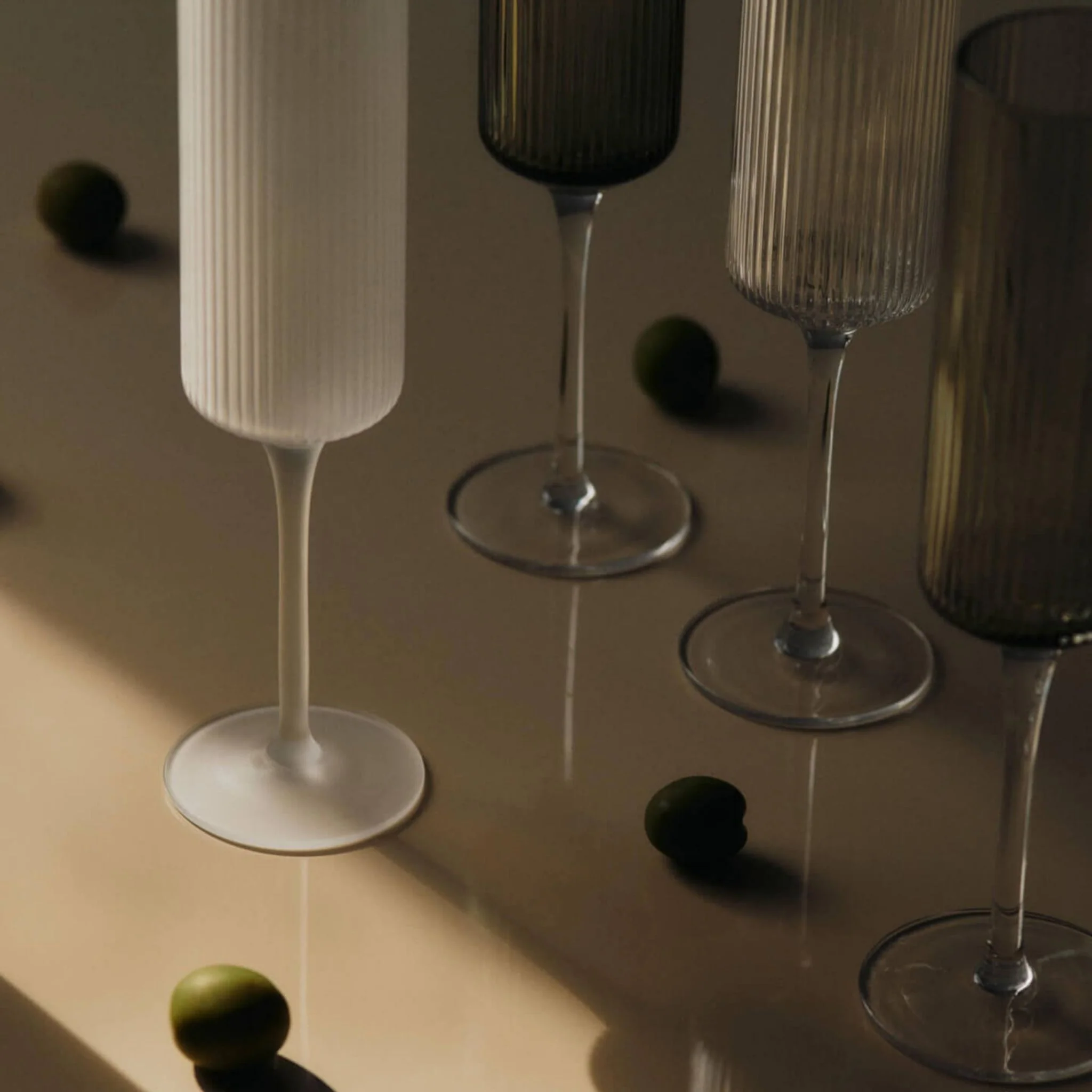 FERM LIVING Ripple Champagne Flutes, Clear (Set of 2) - Image 3