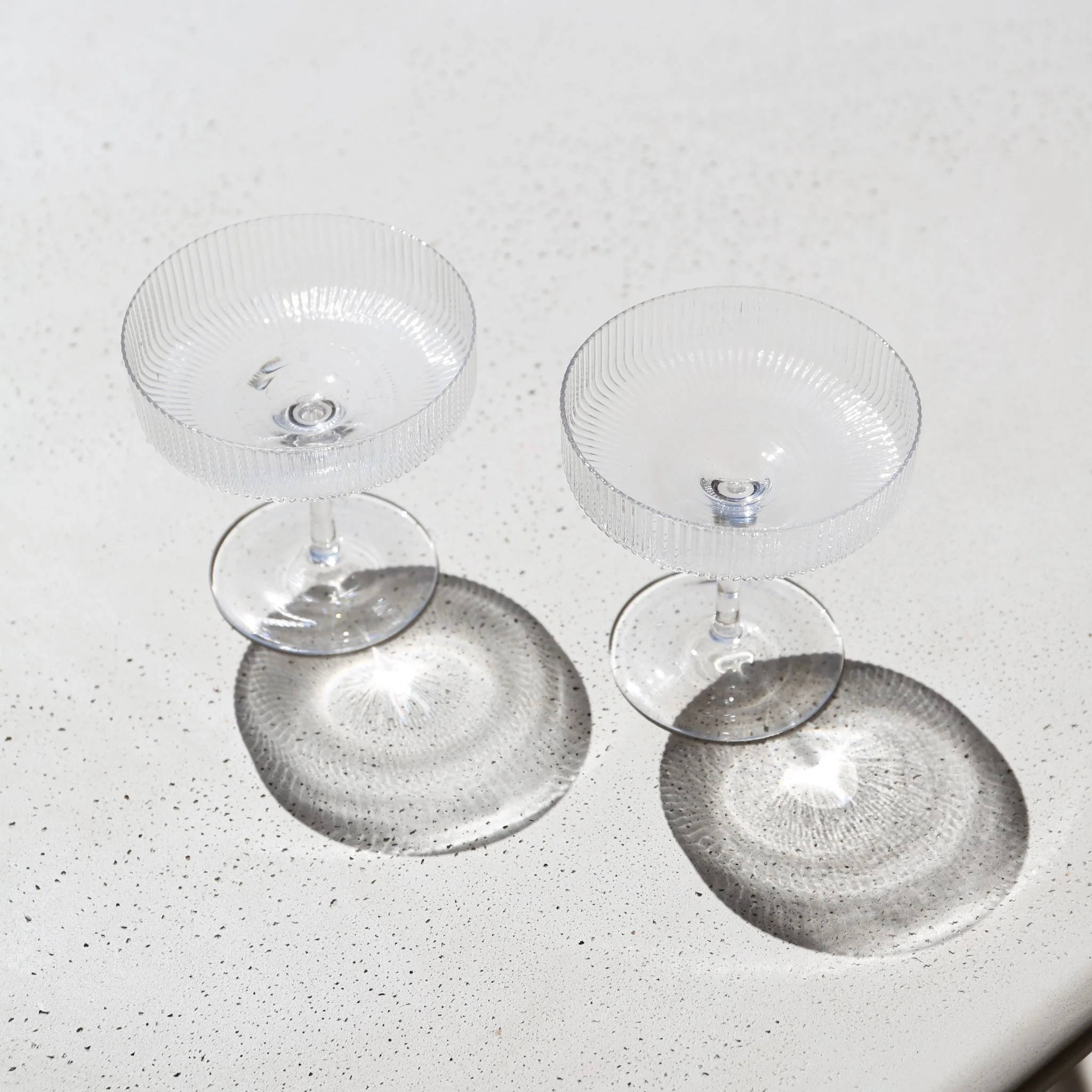 FERM LIVING Ripple Cocktail Glass Champagne Saucers, Clear (Set of 2) - Image 4