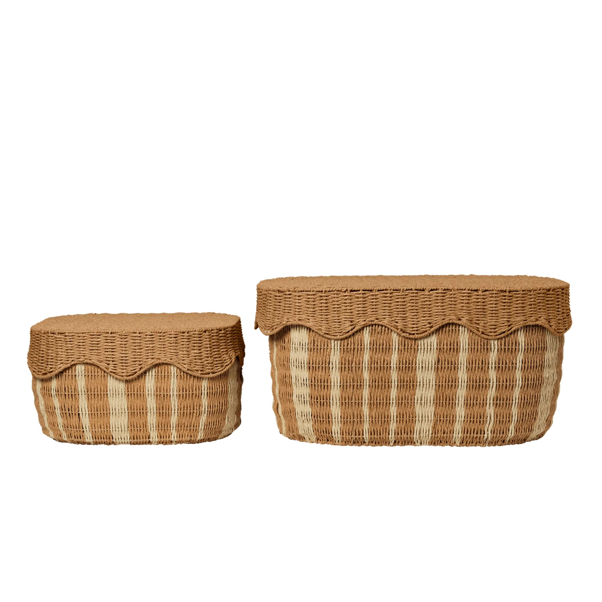 FERM LIVING Rivan Storage Baskets, Natural/Off-White (Set of 2) - Image 5