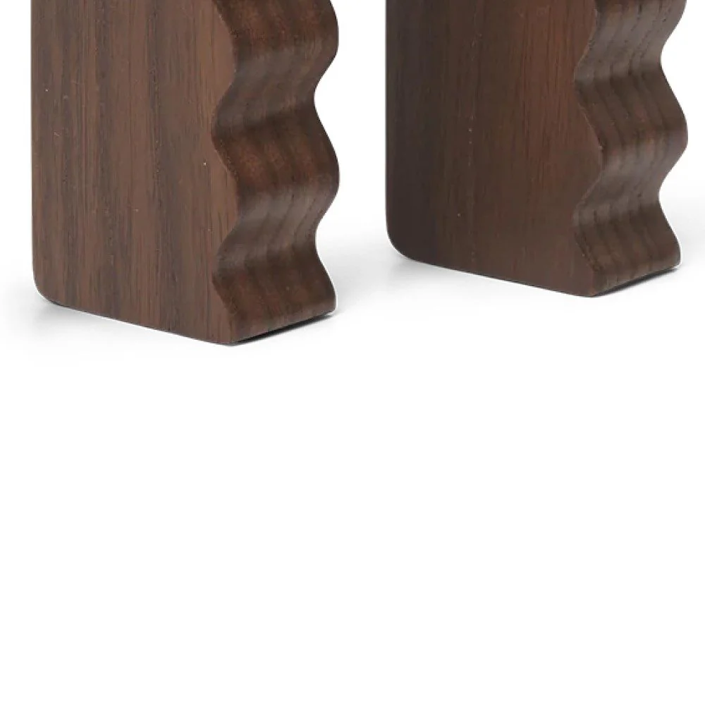 FERM LIVING Unda Hooks, Dark Brown (Set of 2) - Image 4