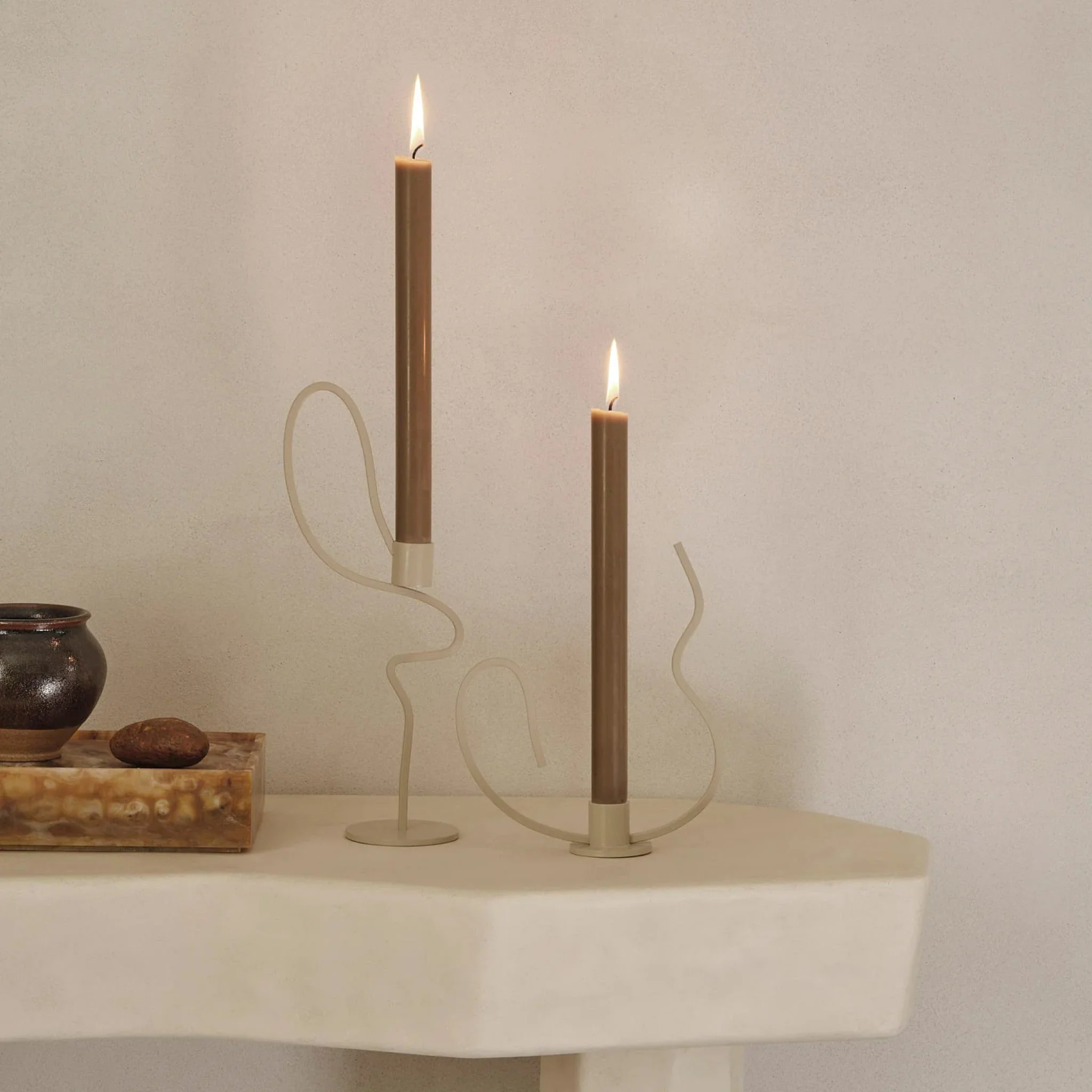 FERM LIVING Valse Candle Holder, High, Cashmere - Image 3