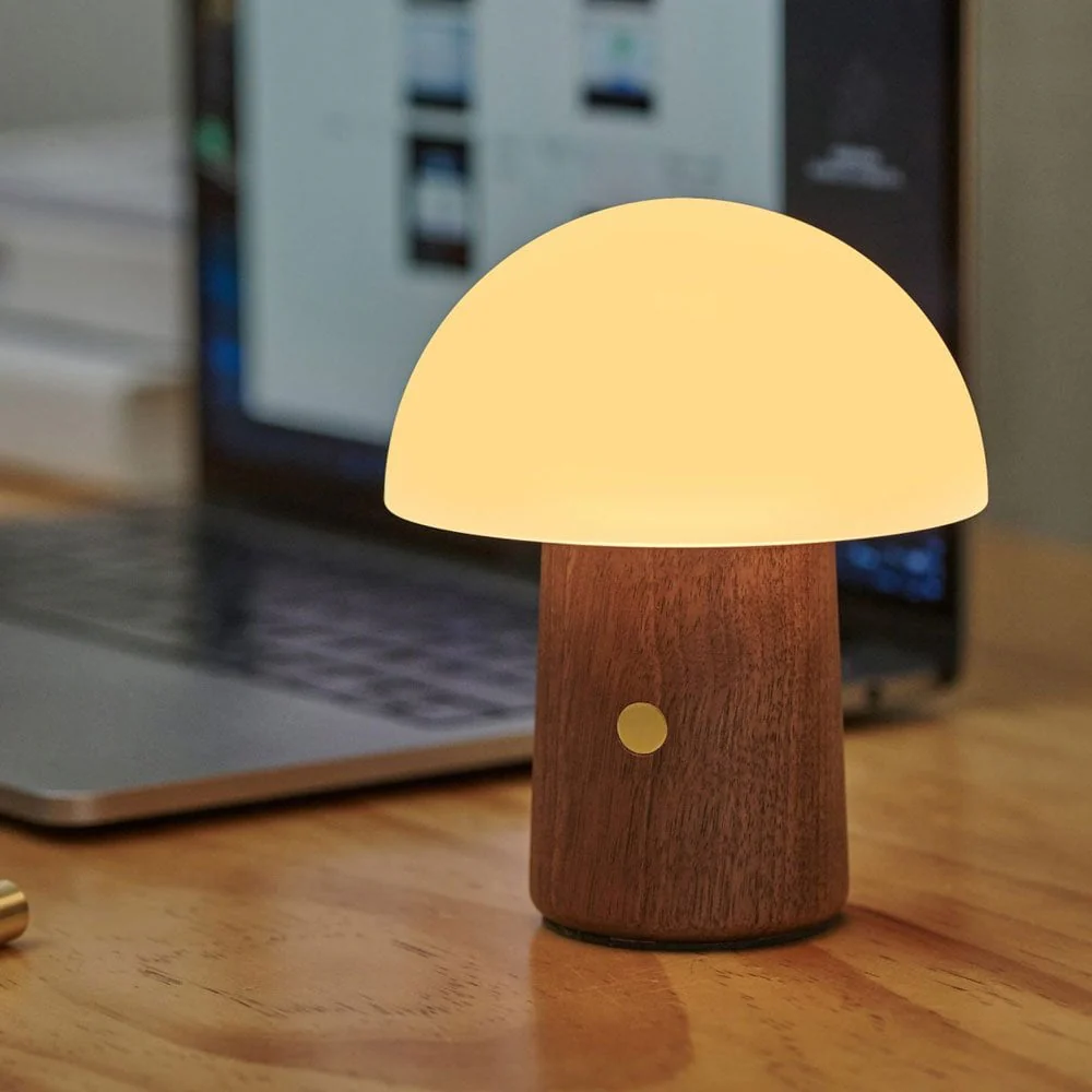 GINGKO Alice Mushroom LED Lamp Wireless, Mini, Walnut - Image 2