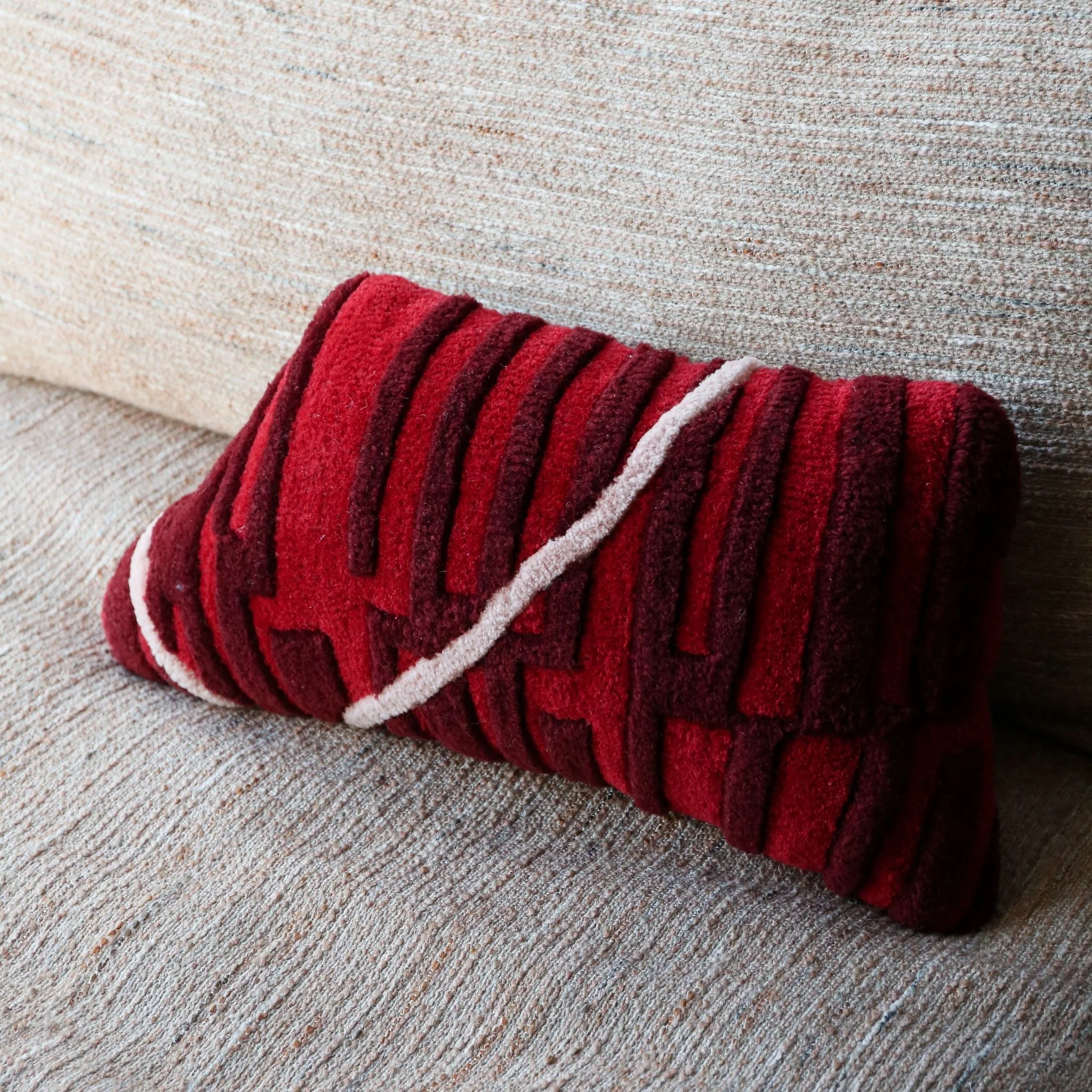 HAUS ÜGER Maya Cushion, 35x60cm, Red - Image 3