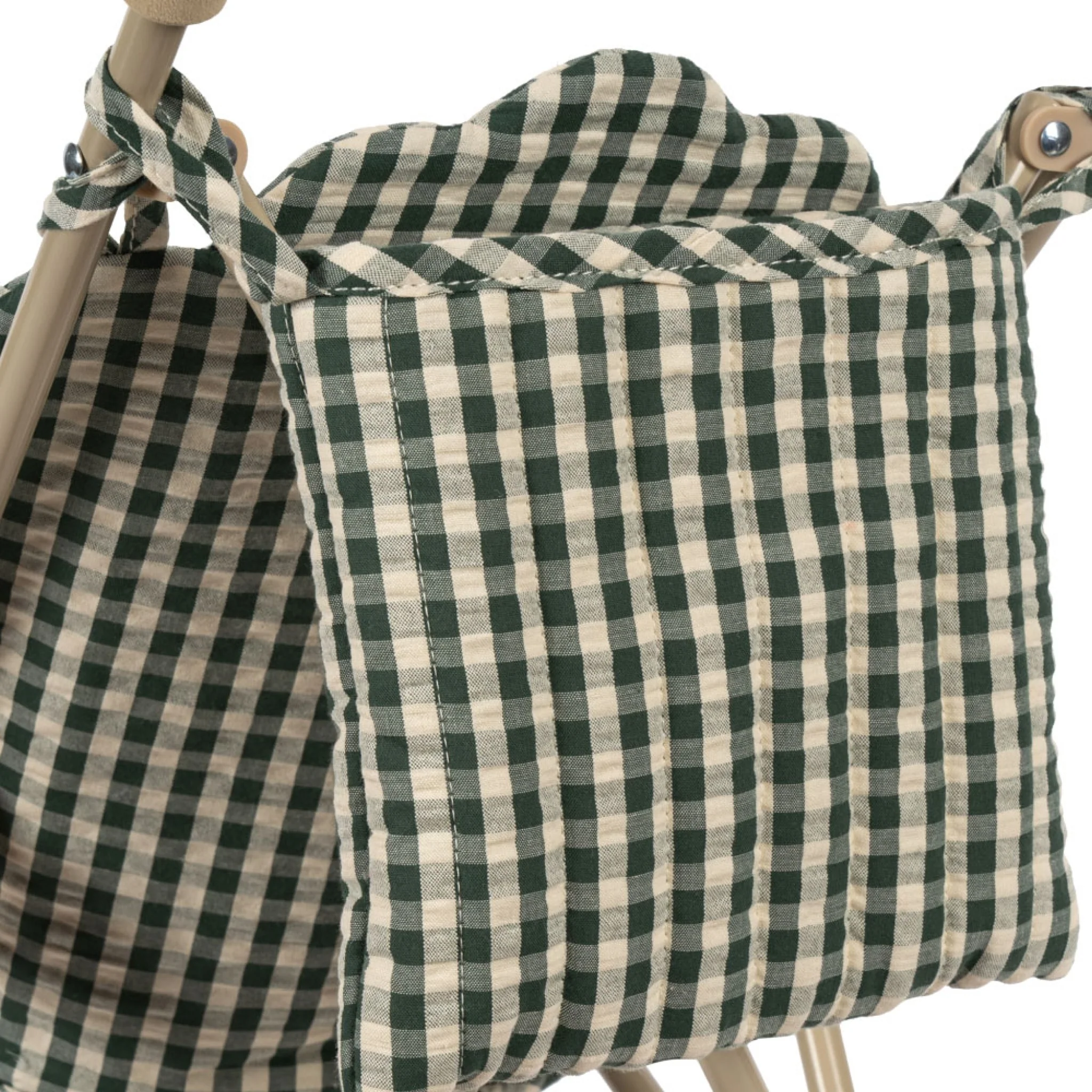 KONGES SLØJD Doll Stroller, Smoke Pine Check - Image 3