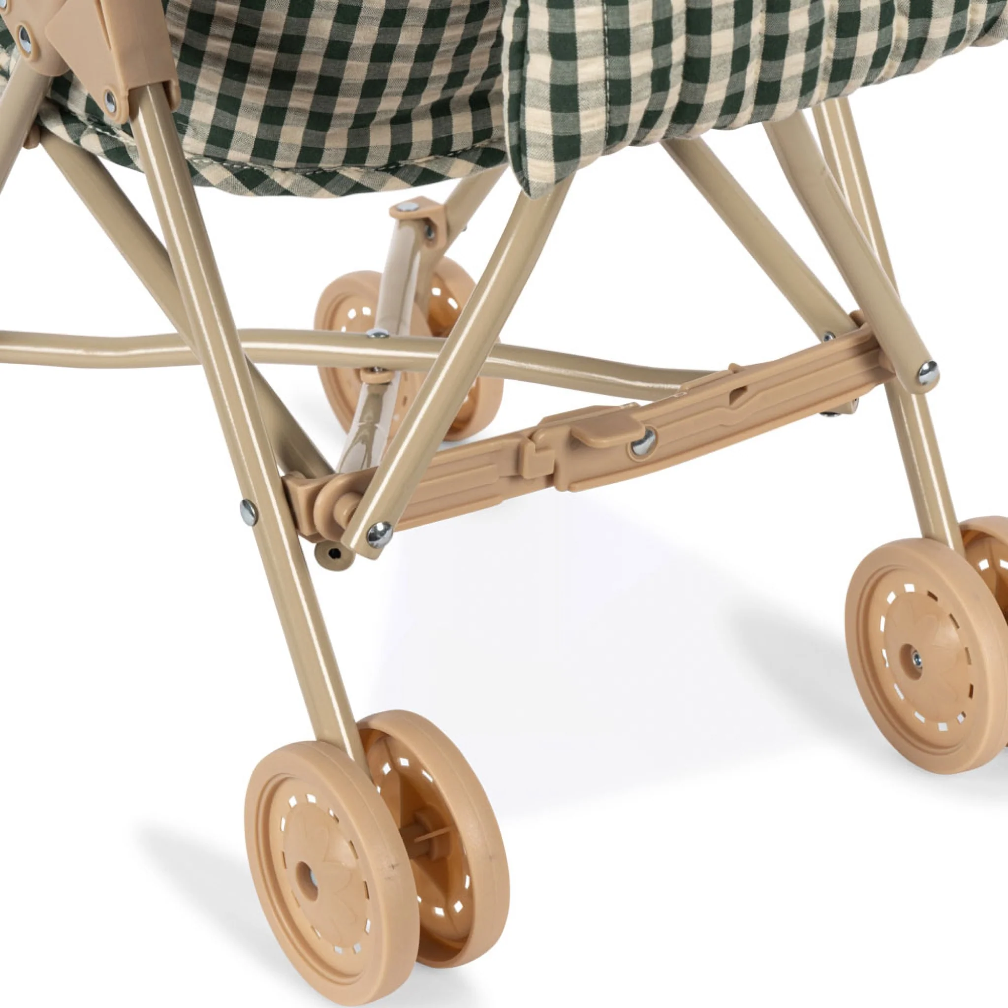 KONGES SLØJD Doll Stroller, Smoke Pine Check - Image 5