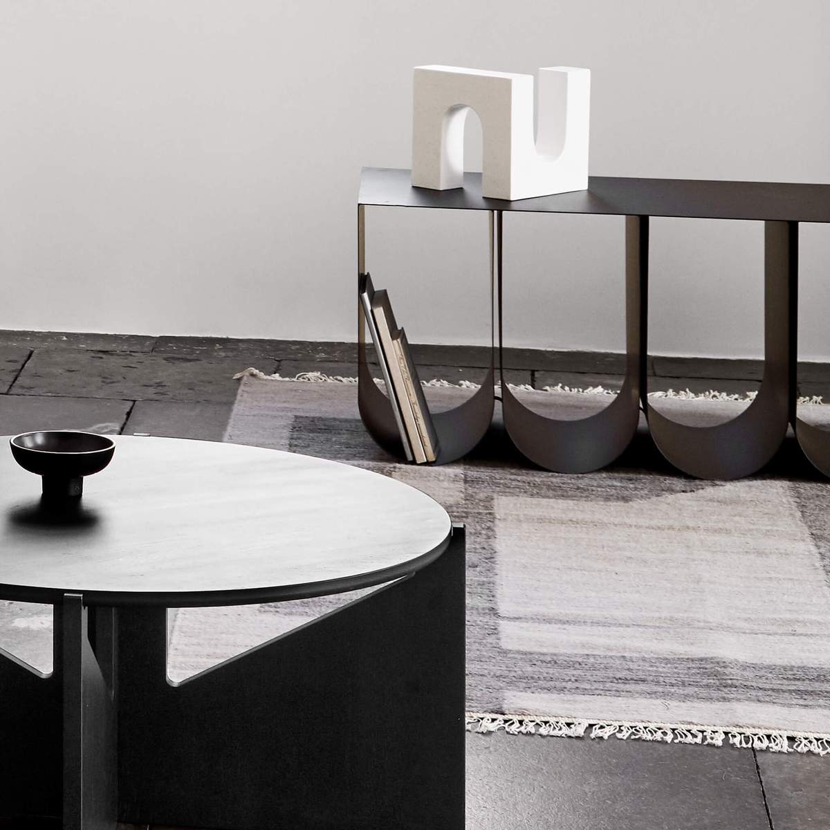 KRISTINA DAM STUDIO Curved Bench, Black - Image 5