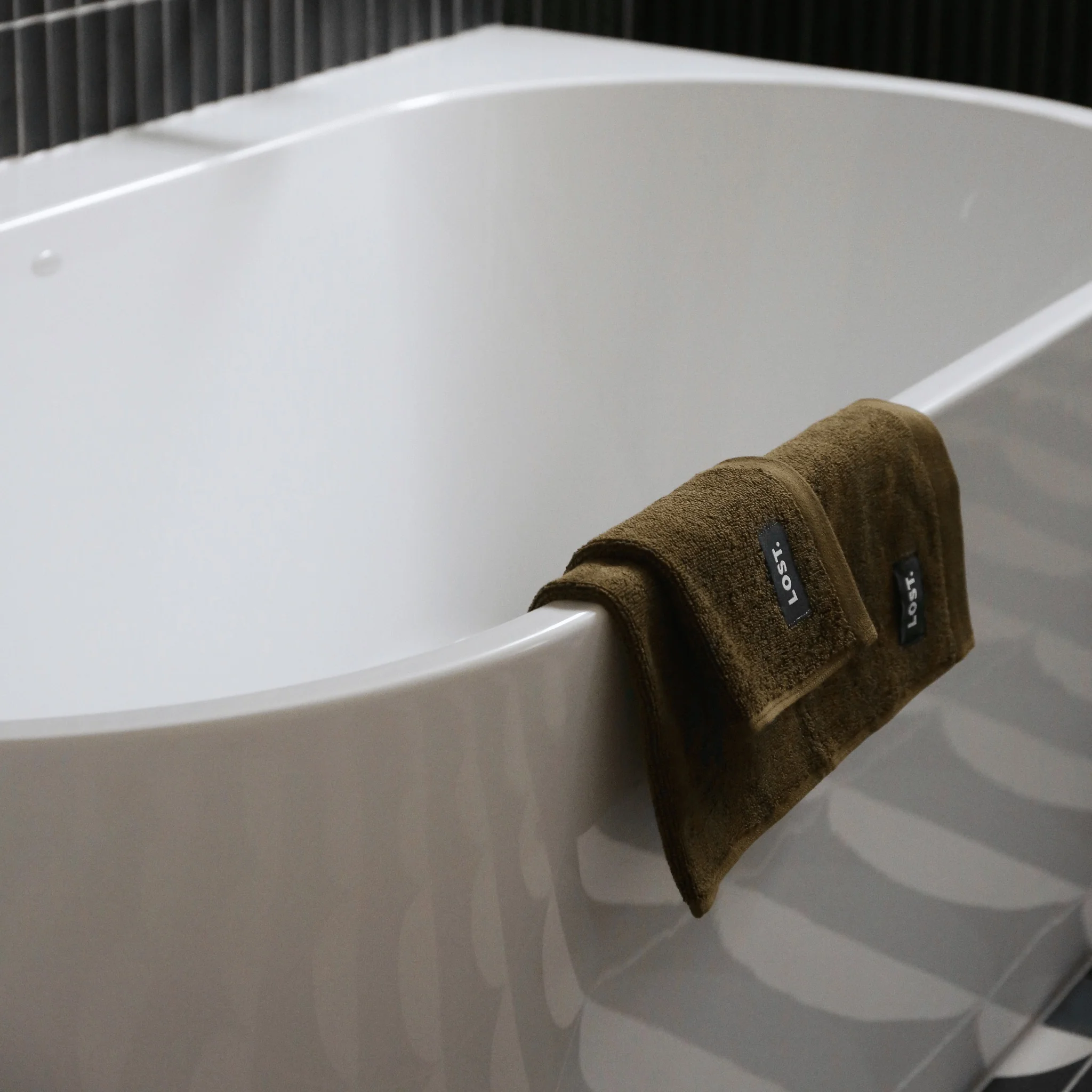 LOST TOWELS Face Washer, 30x30cm, Khaki - Image 3