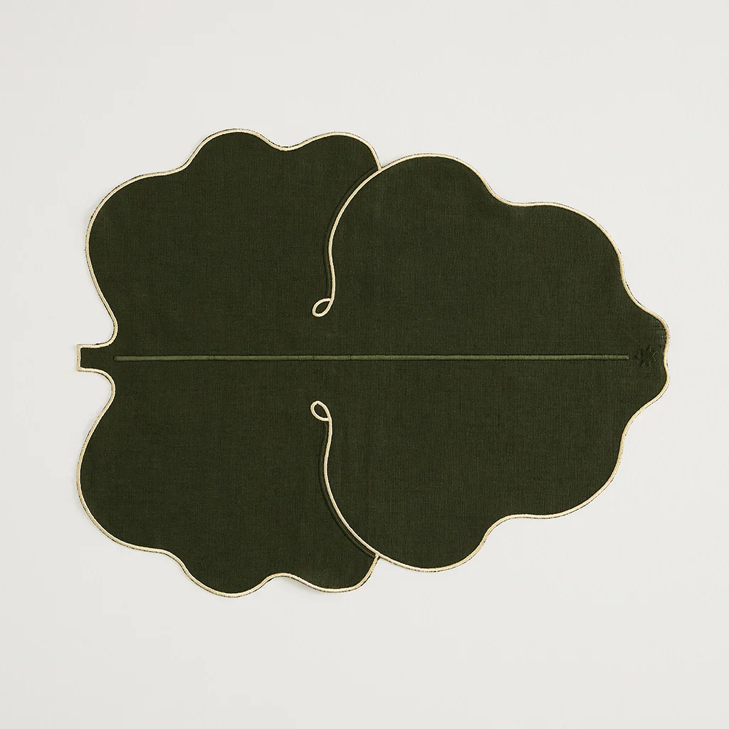 MAISON BALZAC Fig Leaf Placemats, Olive/Ivory (Set of 2) - Image 3