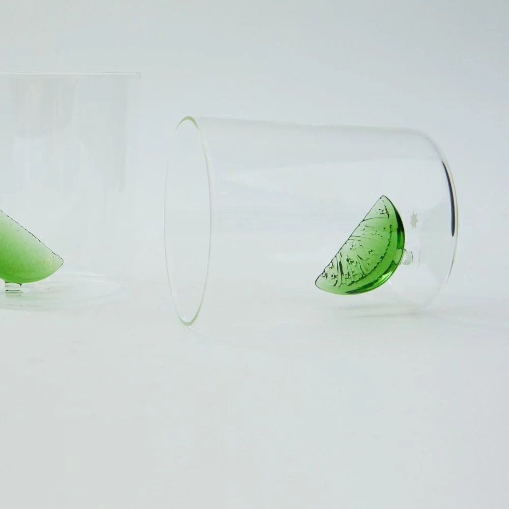 MAISON BALZAC Gin & Tonic Glasses, Clear/Green (Set of 2) - Image 4