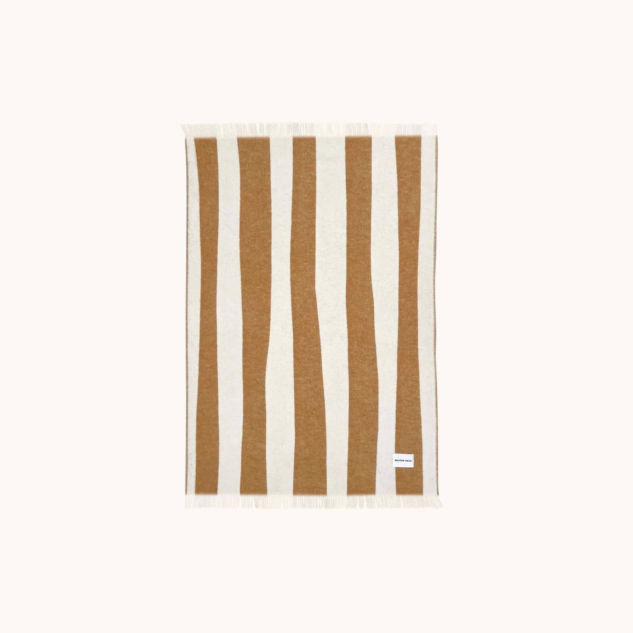 MAISON DEUX Rough Stripe Blanket, 130x200cm, Terra - Image 4