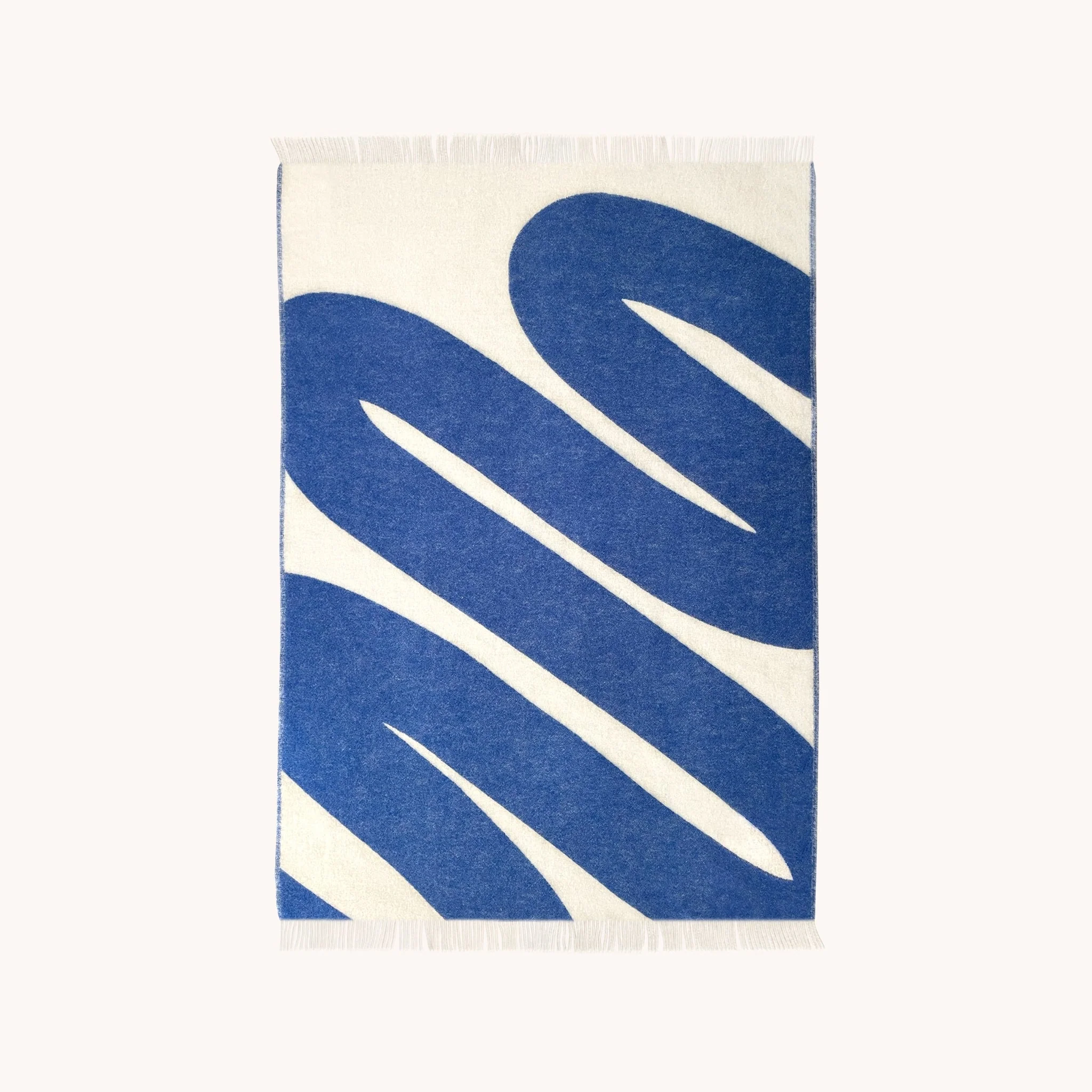 MAISON DEUX Swirl Throw Blanket, Kobalt Blue/White - Image 5